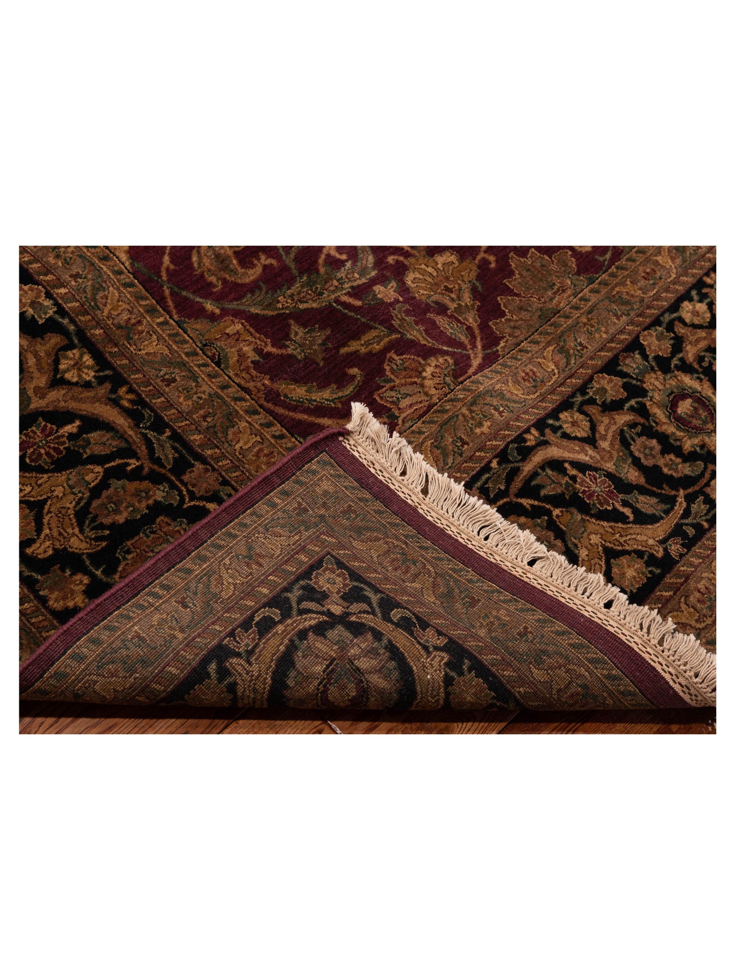 Crown 83893 Eggplant Black 9.2x12.5 Hand Knotted Rug