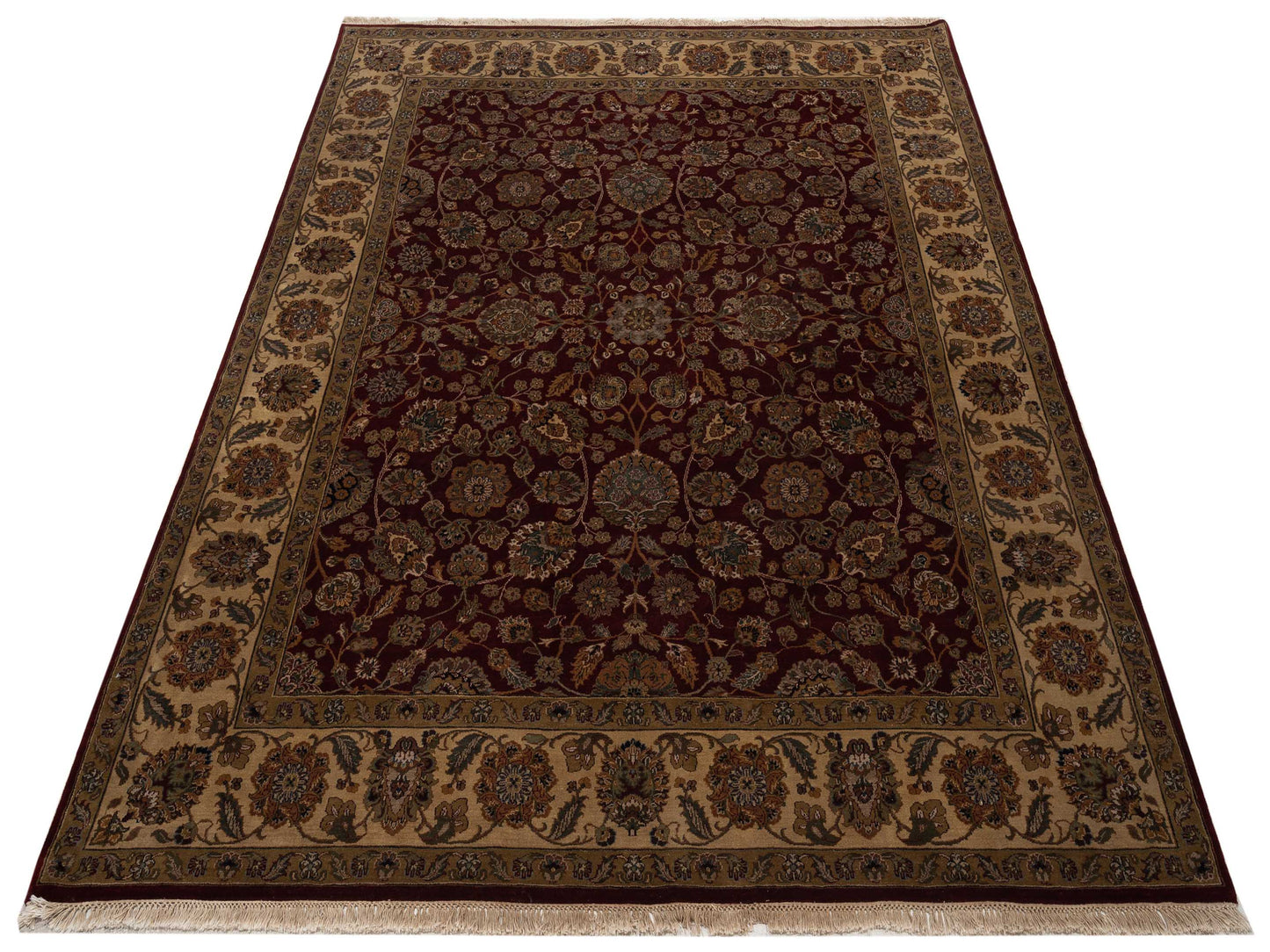 Crown 83899 Red Beige 8.1x10.2 Hand Knotted Rug