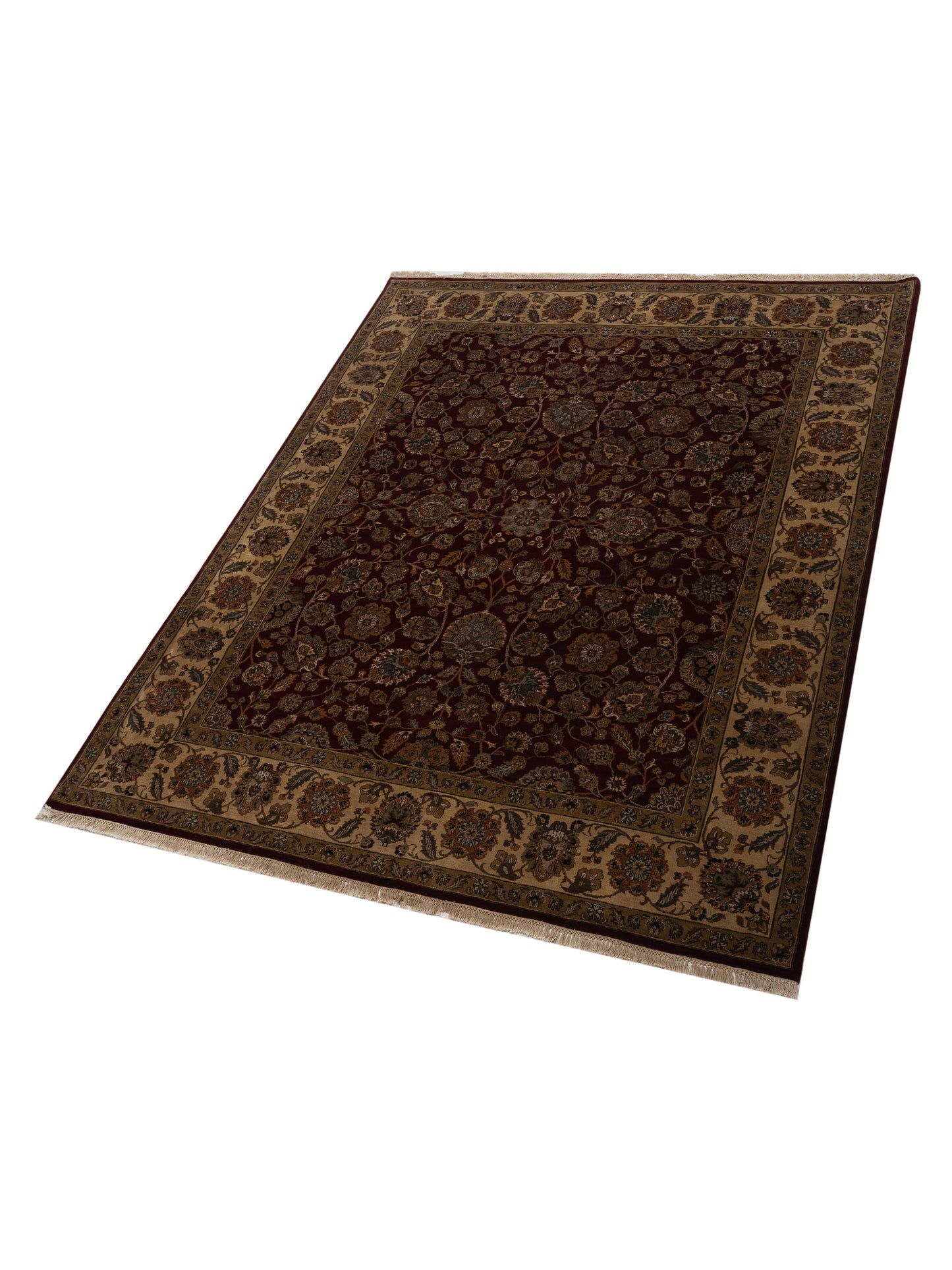 Crown 83899 Red Beige 8.1x10.2 Hand Knotted Rug