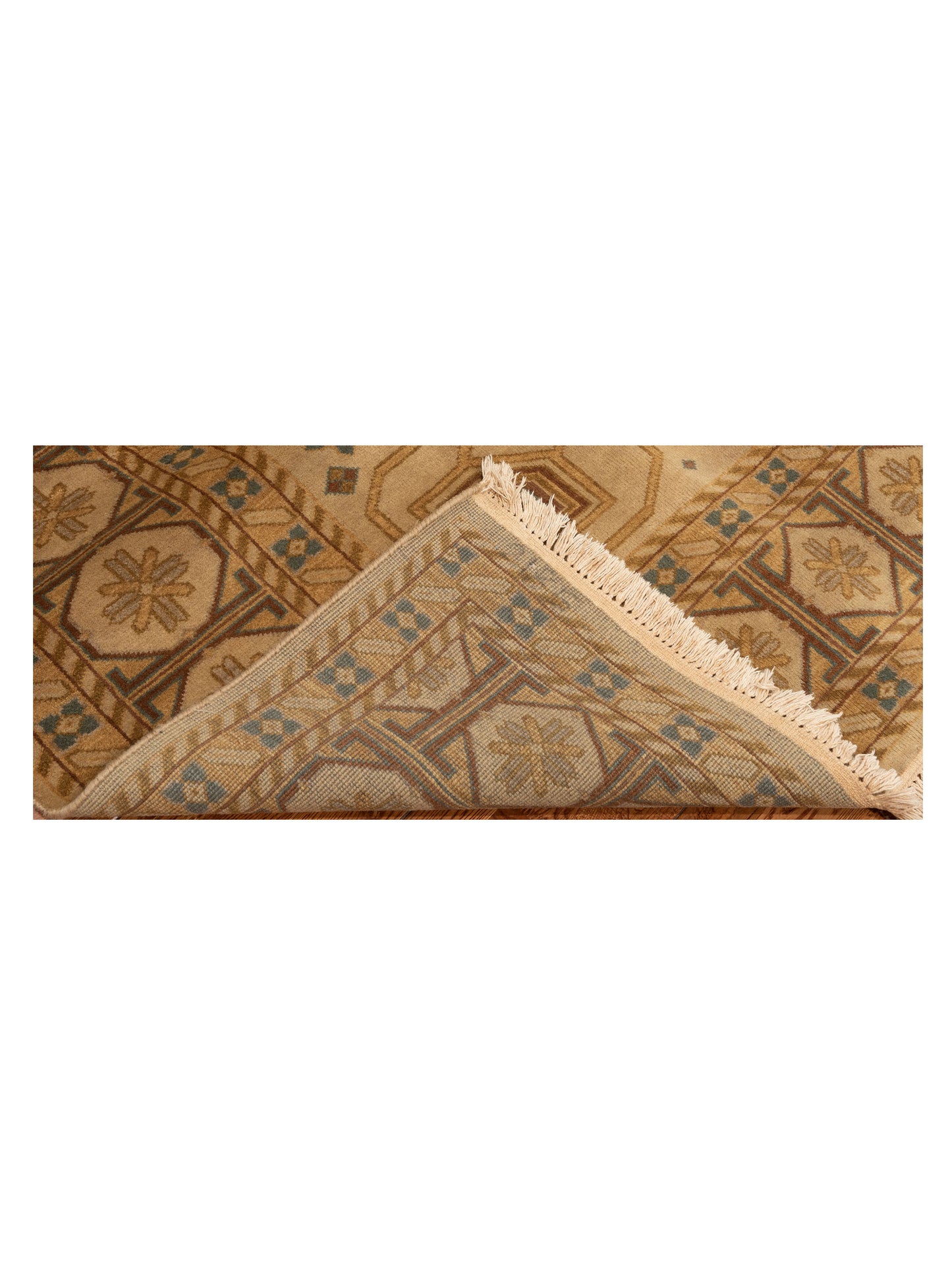 Lilac 83928 Gold Ivory 9x11.8 Hand Knotted Rug