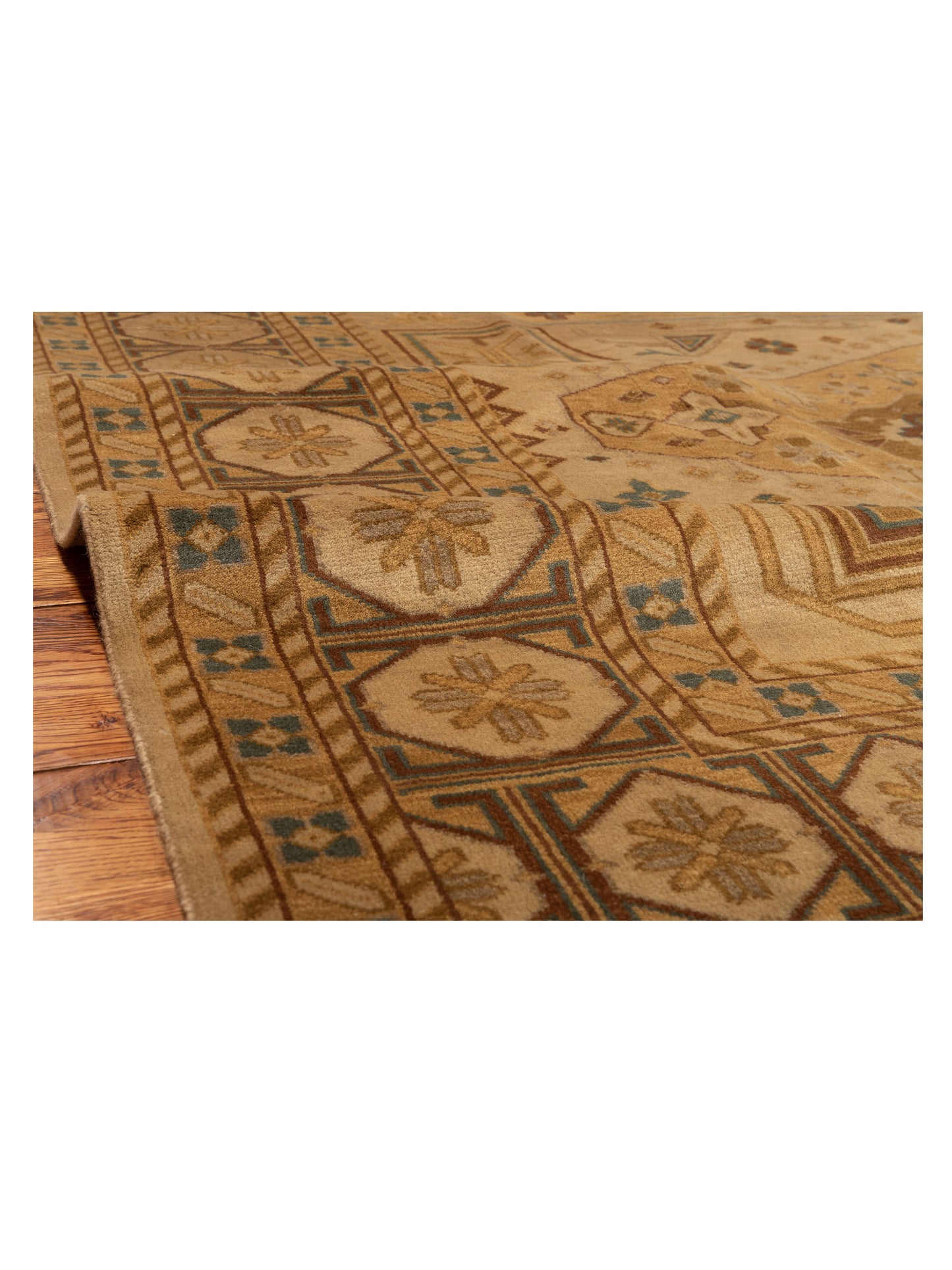 Lilac 83928 Gold Ivory 9x11.8 Hand Knotted Rug
