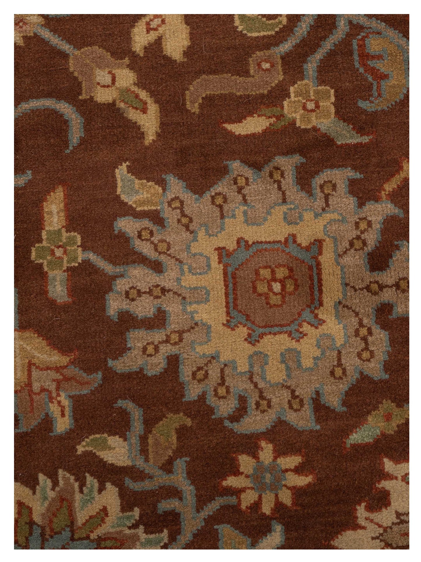 Lilac 83934 Brown Ivory 5.6x8.5 Hand Knotted Rug