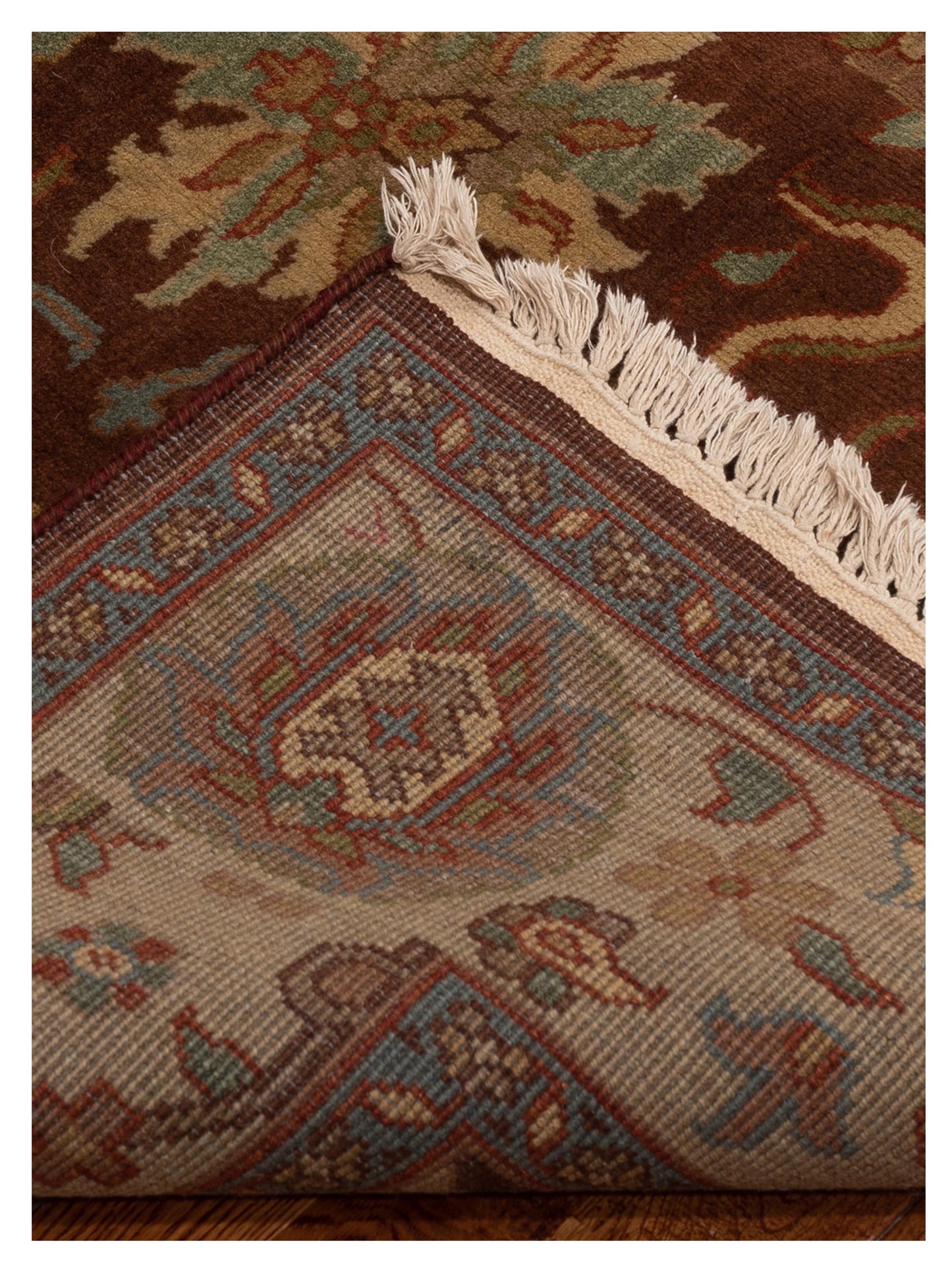 Lilac 83934 Brown Ivory 5.6x8.5 Hand Knotted Rug
