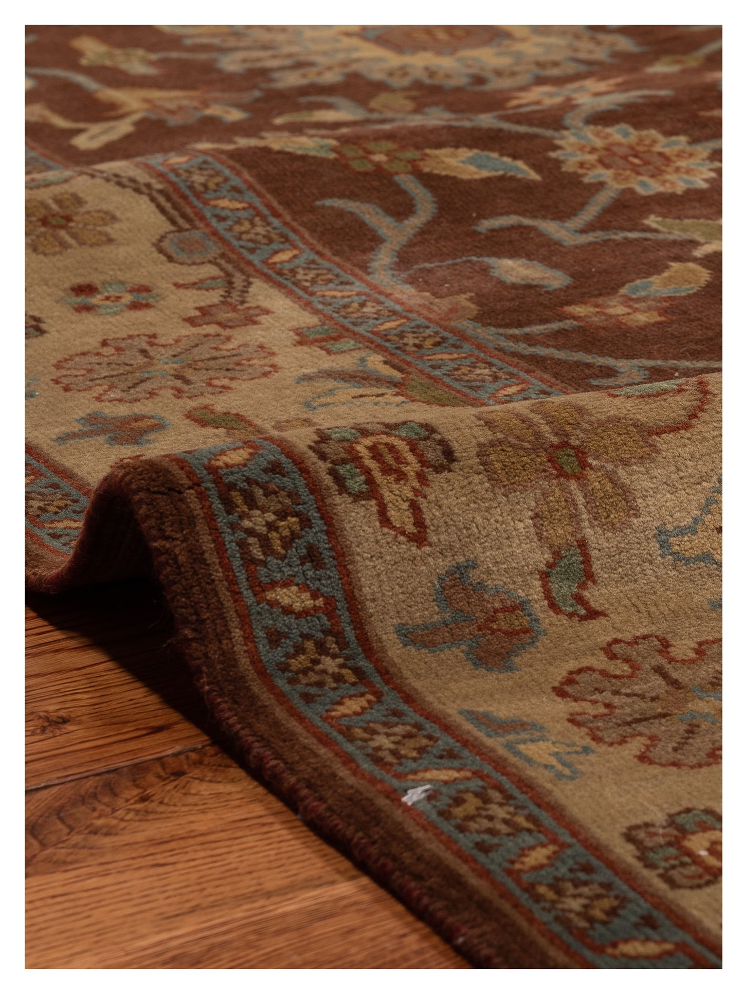 Lilac 83934 Brown Ivory 5.6x8.5 Hand Knotted Rug