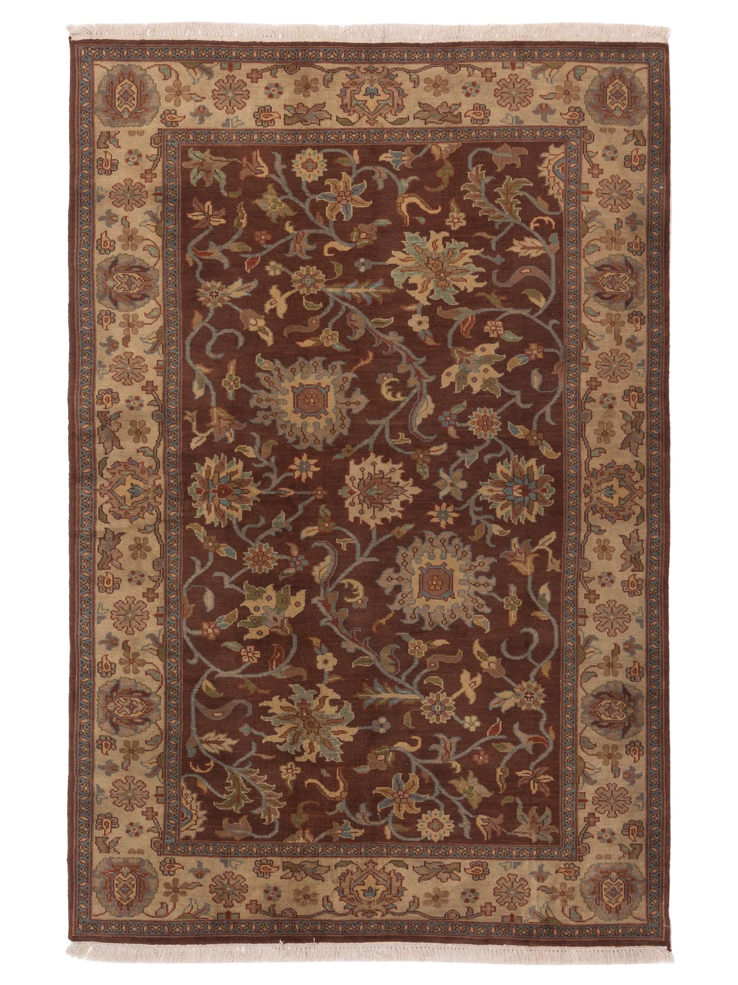 Rajpur Lilac Brown Ivory Traditional