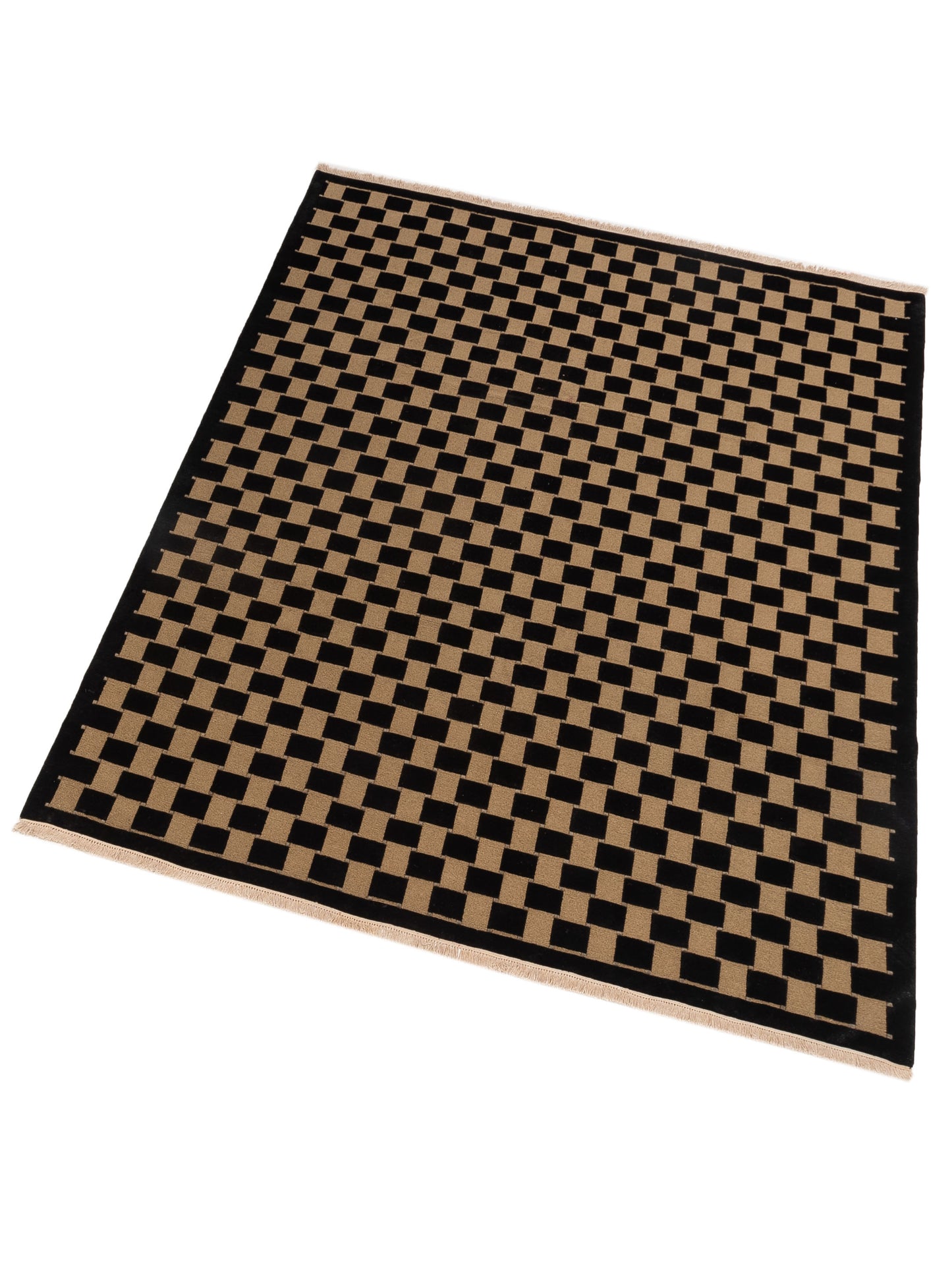 Himalayan 83976 Gold Black 8x9.9 Hand Knotted Rug