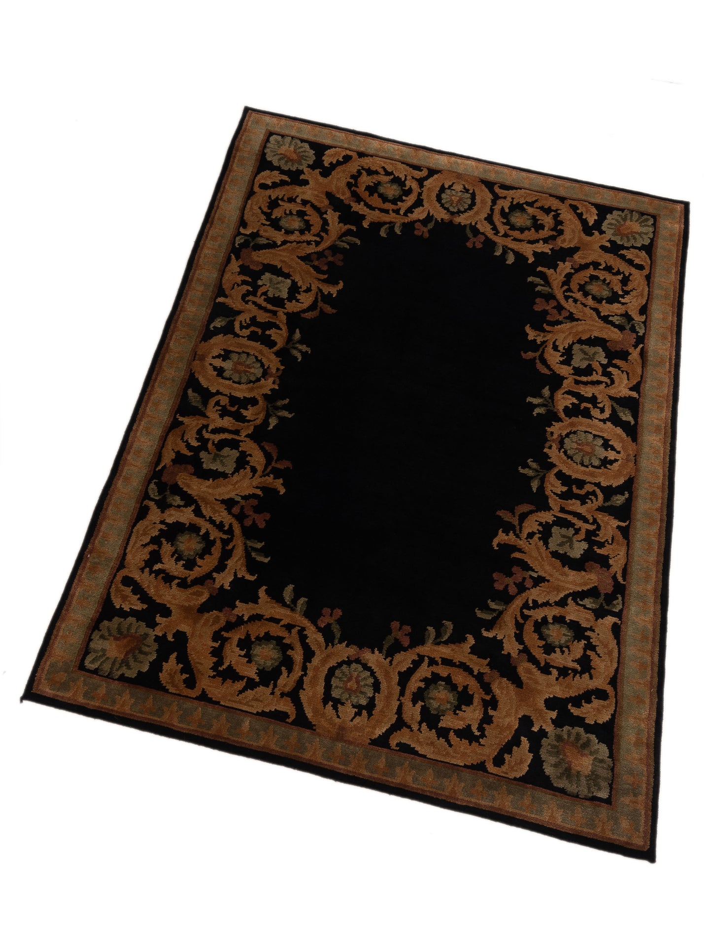 Himalayan 83981 Black 6.2x8.9 Hand Knotted Rug