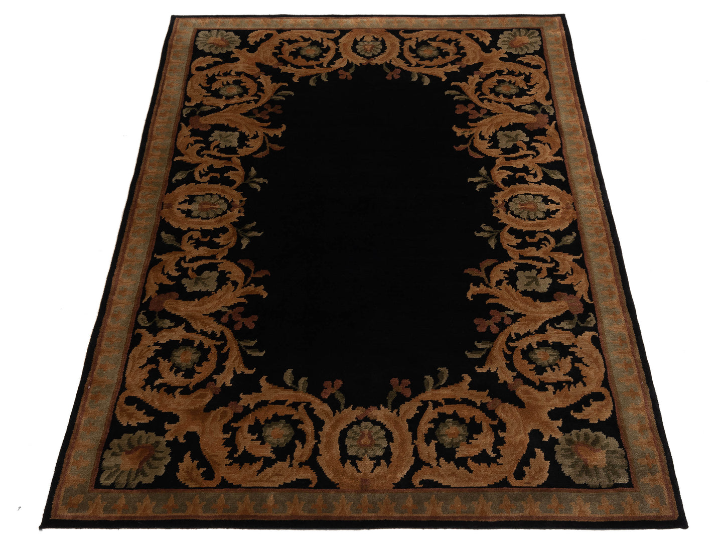 Himalayan 83981 Black 6.2x8.9 Hand Knotted Rug