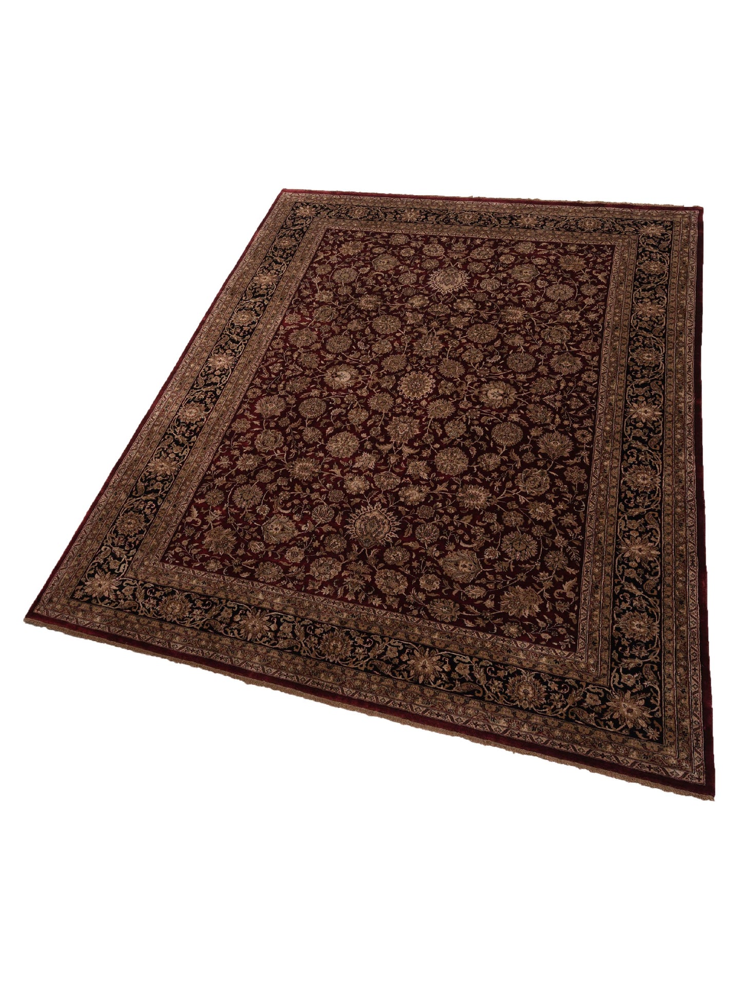 Crown 84153 Red Black 8.11x11.10 Hand Knotted Rug