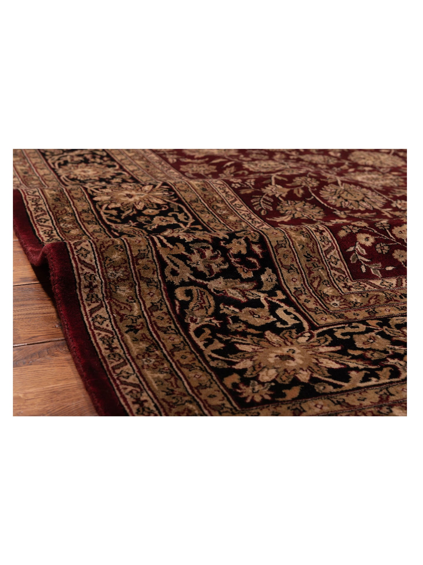 Crown 84153 Red Black 8.11x11.10 Hand Knotted Rug