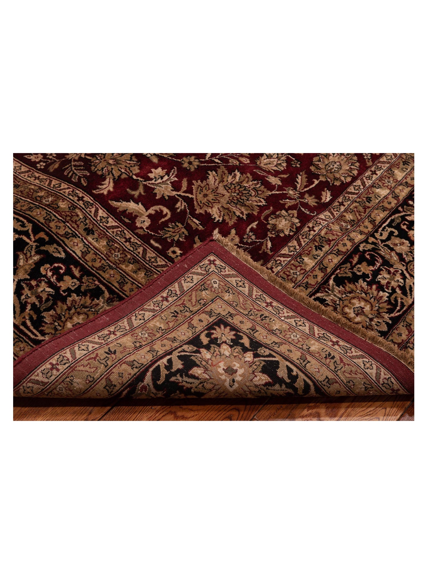 Crown 84153 Red Black 8.11x11.10 Hand Knotted Rug