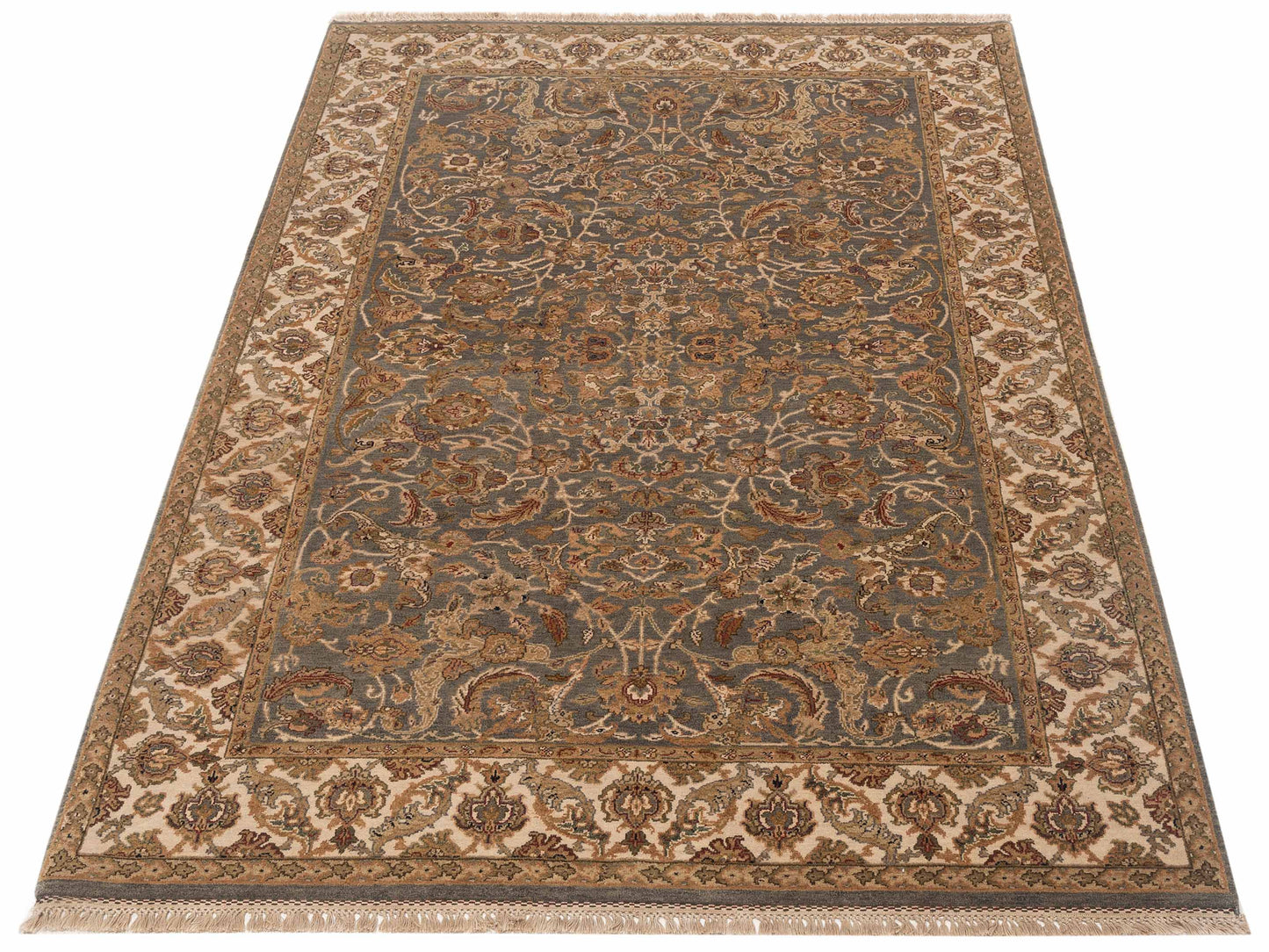 Jahan 84217 Silver Ivory 6.3x9.2 Hand Knotted Rug