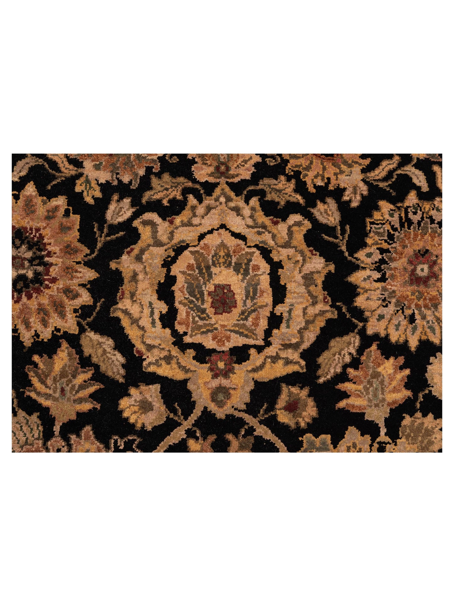 Crown 84223 Black Cream 9.2x12.3 Hand Knotted Rug