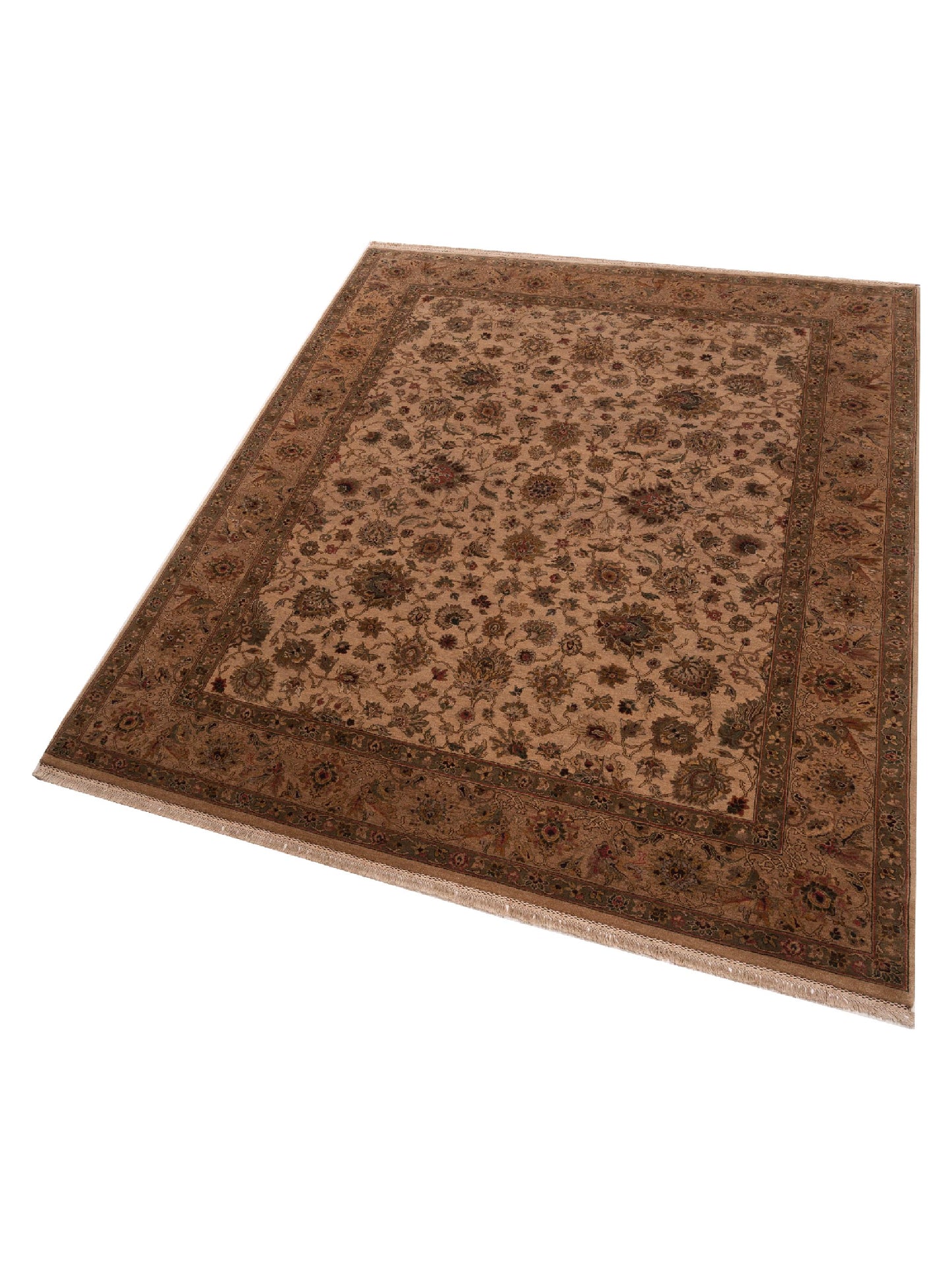 Crown 84225 Beige Camel 9.4x11.7 Hand Knotted Rug