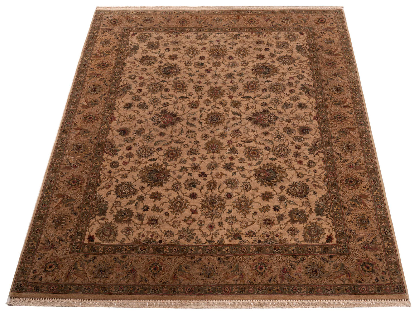 Crown 84225 Beige Camel 9.4x11.7 Hand Knotted Rug