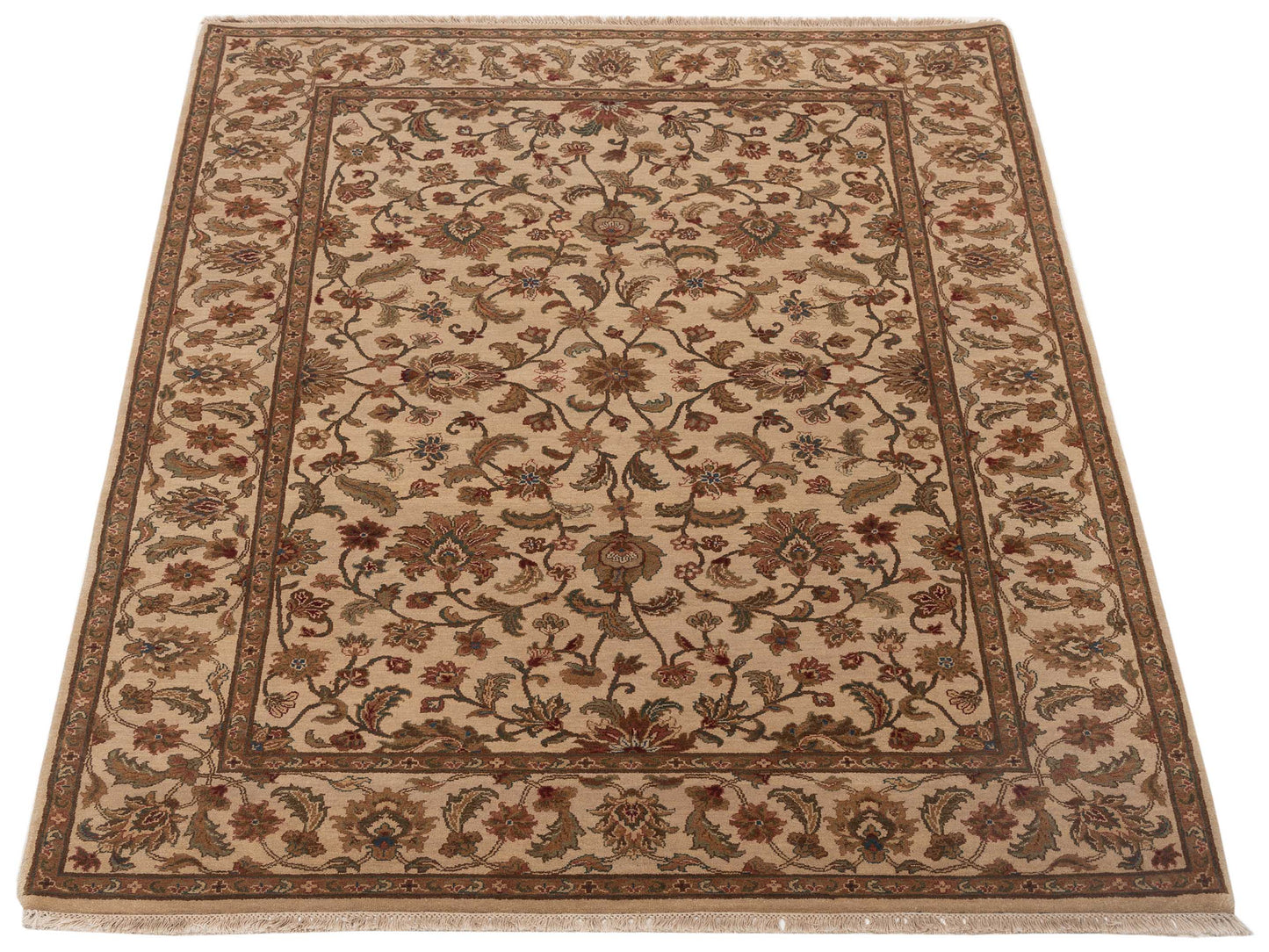 Crown 84227 Ivory Ivory 6.1x9.2 Hand Knotted Rug