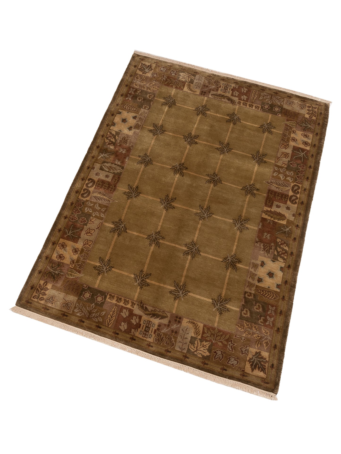 Himalayan 84253 Olive Brown 5.6x8.5 Hand Knotted Rug