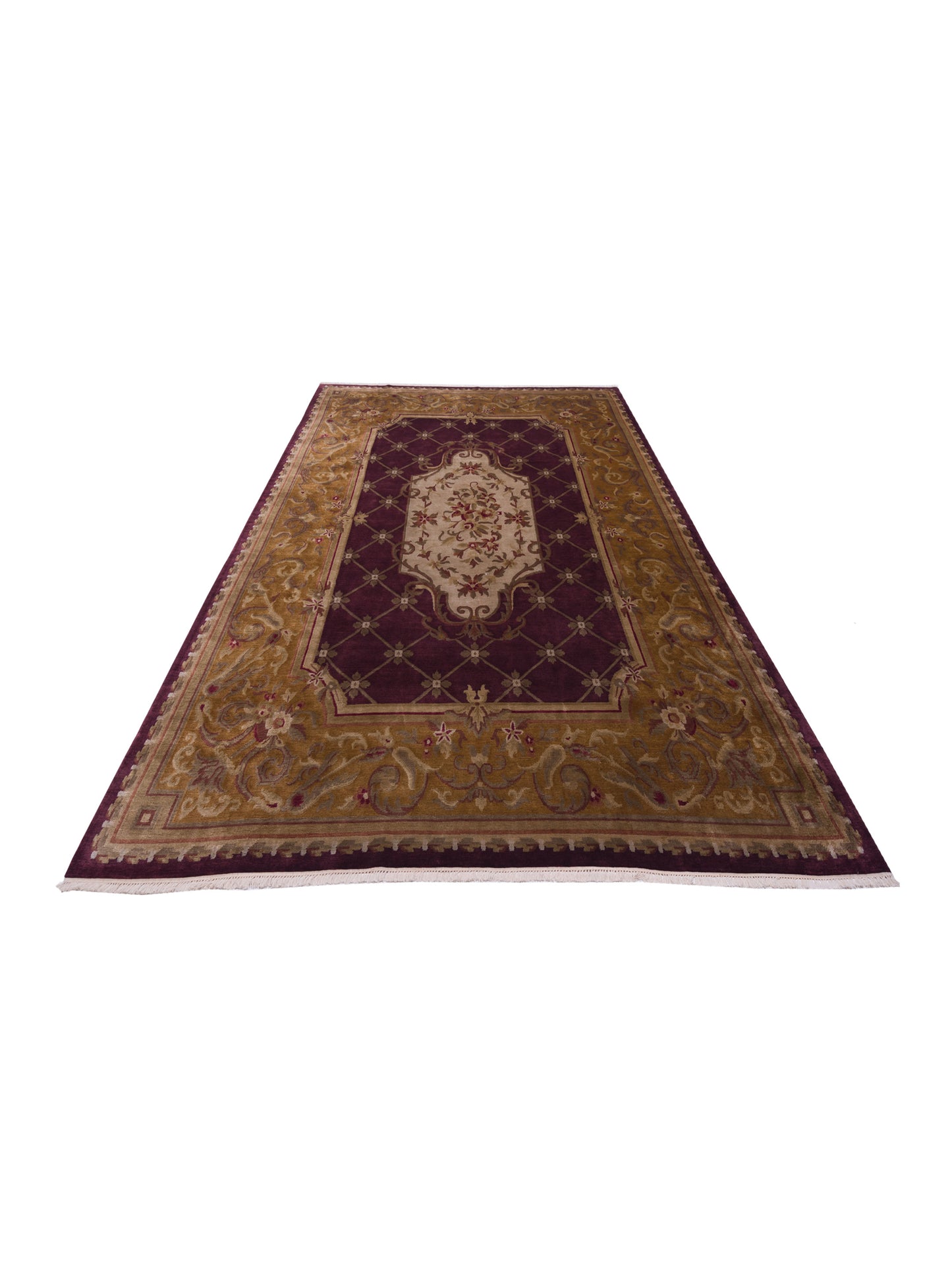 Himalayan 84258 Purple Gold 10x13.8 Hand Knotted Rug