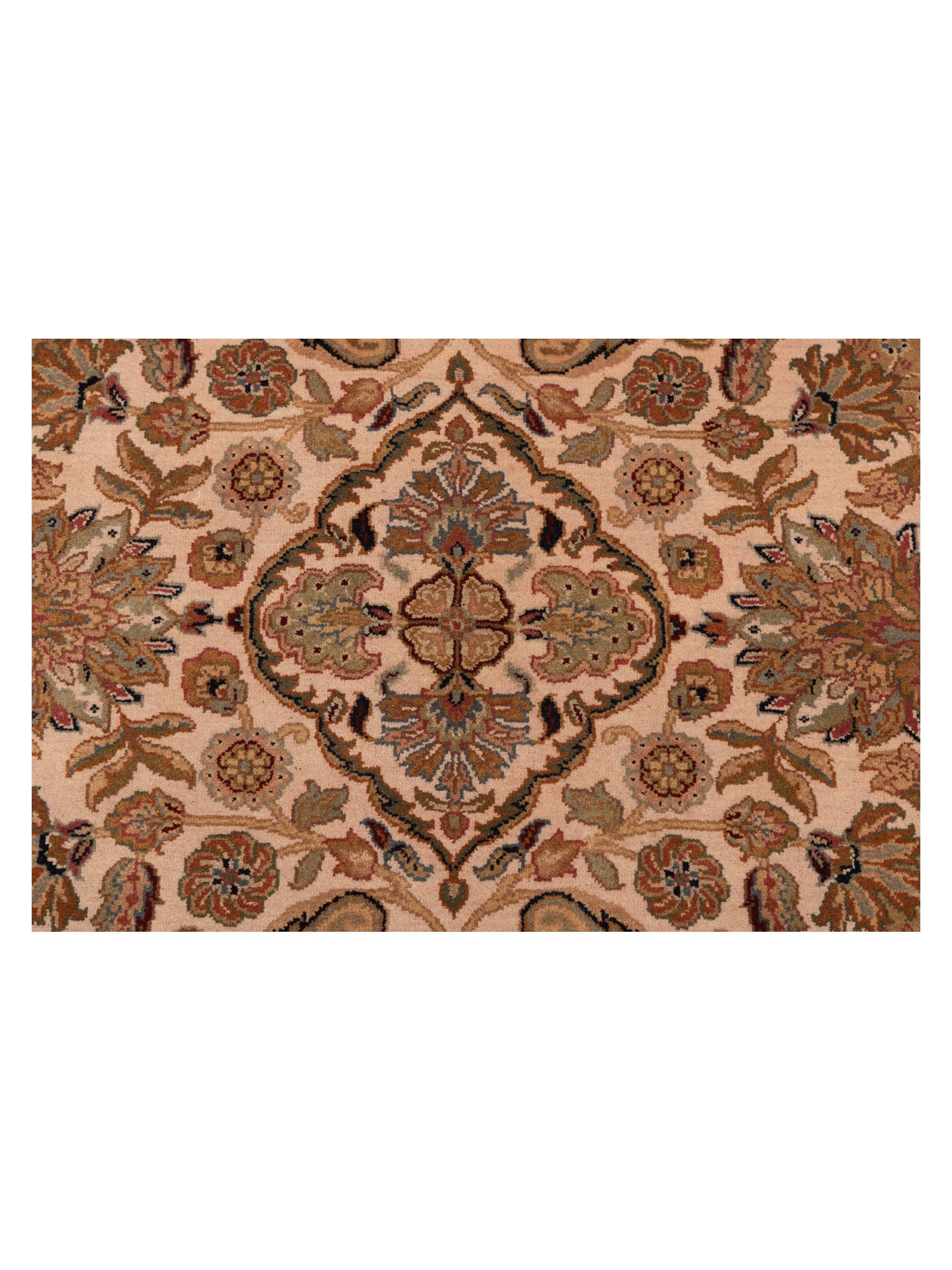 Crown 84571 Ivory Teal Blue 9.1x11.10 Hand Knotted Rug