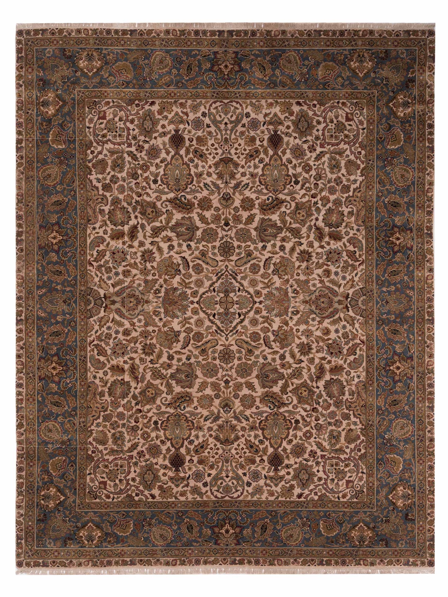 Rajpur Crown Ivory Teal Blue Transitional