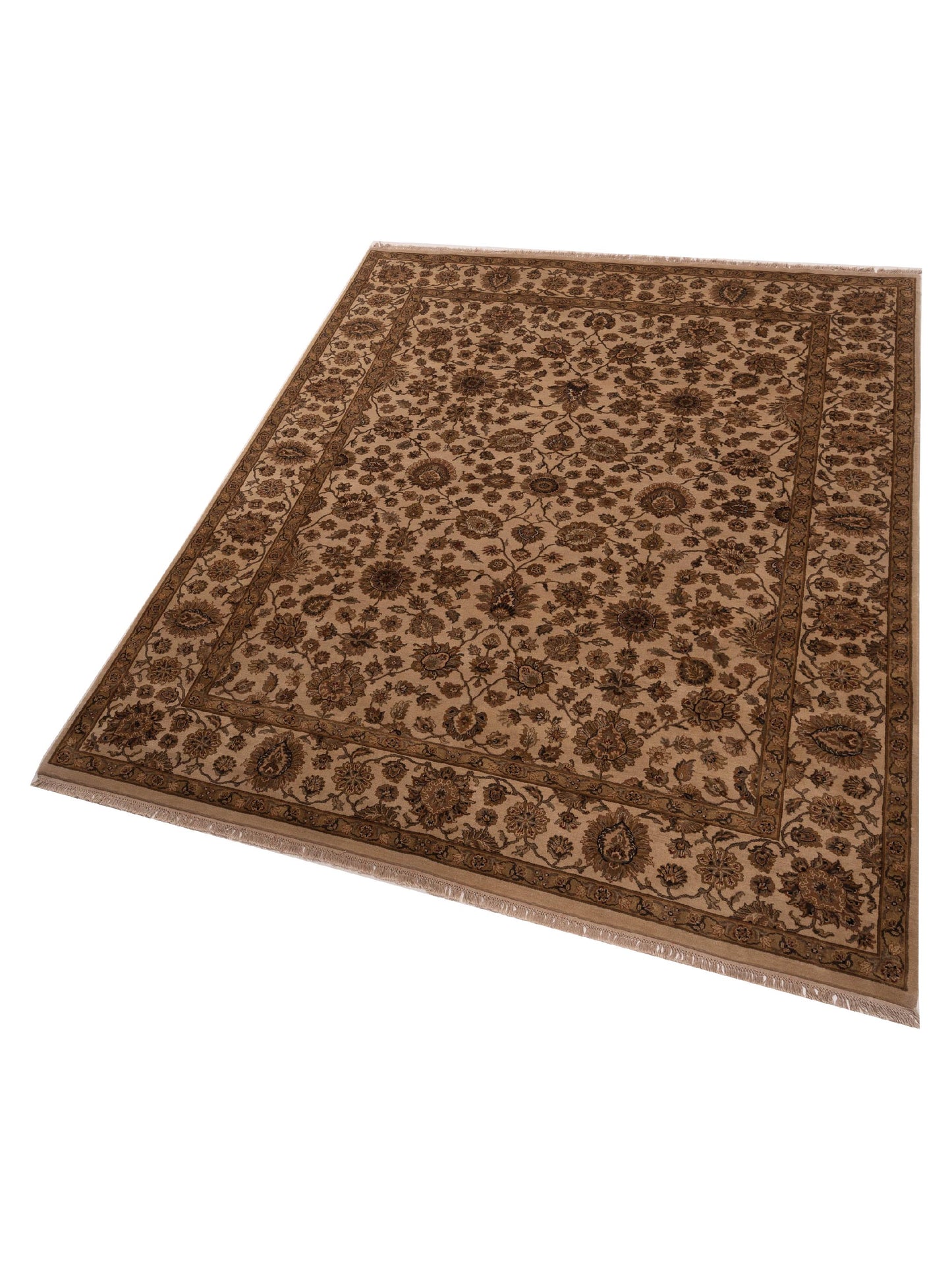 Crown 84579 Beige Ivory 9.4x12.1 Hand Knotted Rug