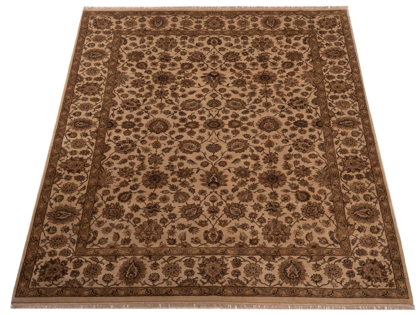 Crown 84579 Beige Ivory 9.4x12.1 Hand Knotted Rug
