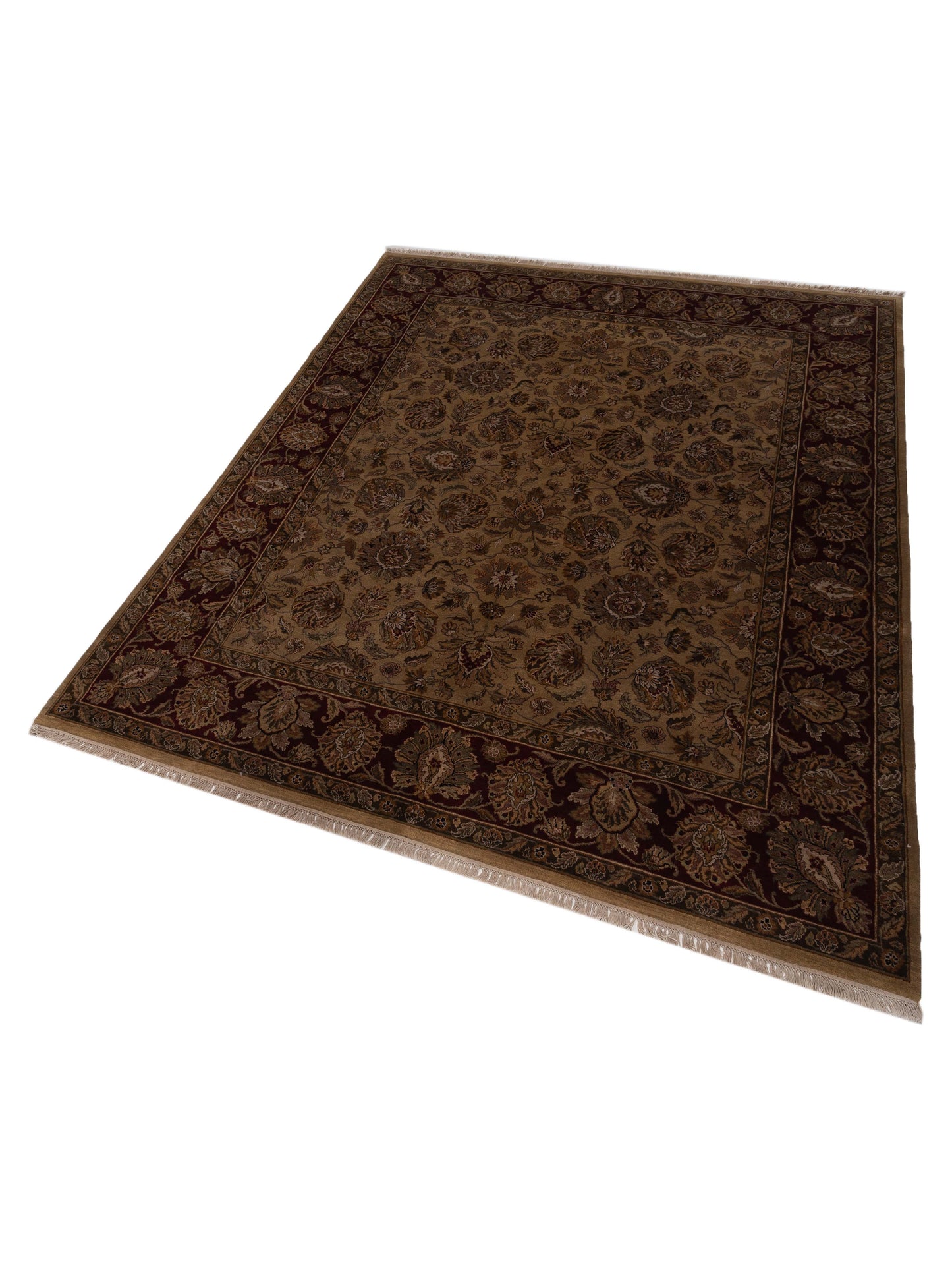 Crown 84581 Light Brown Red 8.2x9.11 Hand Knotted Rug