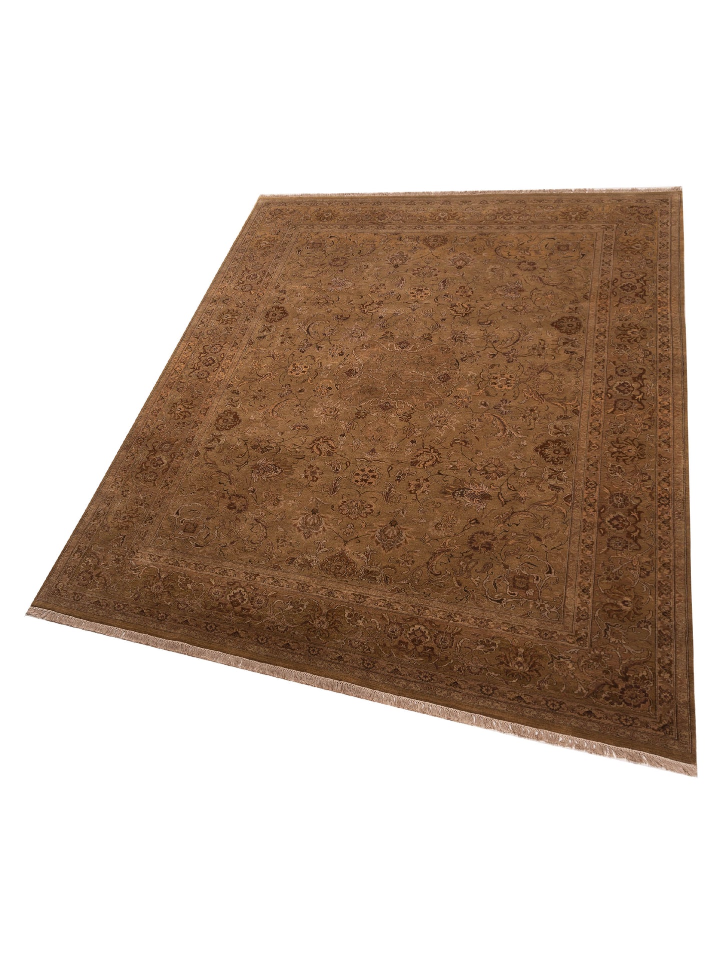 Crown 84592 Camel Brown 9x11.10 Hand Knotted Rug