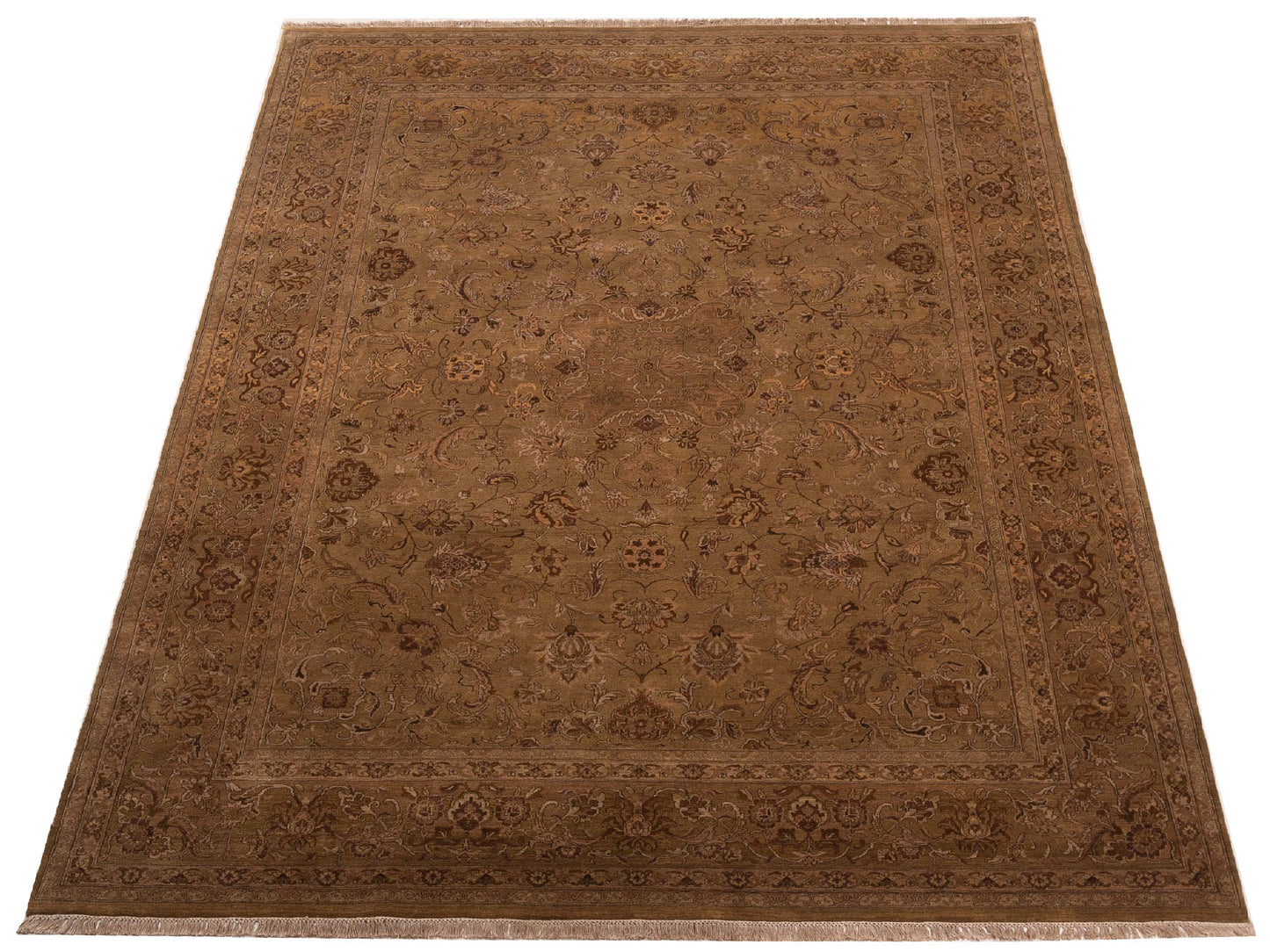 Crown 84592 Camel Brown 9x11.10 Hand Knotted Rug