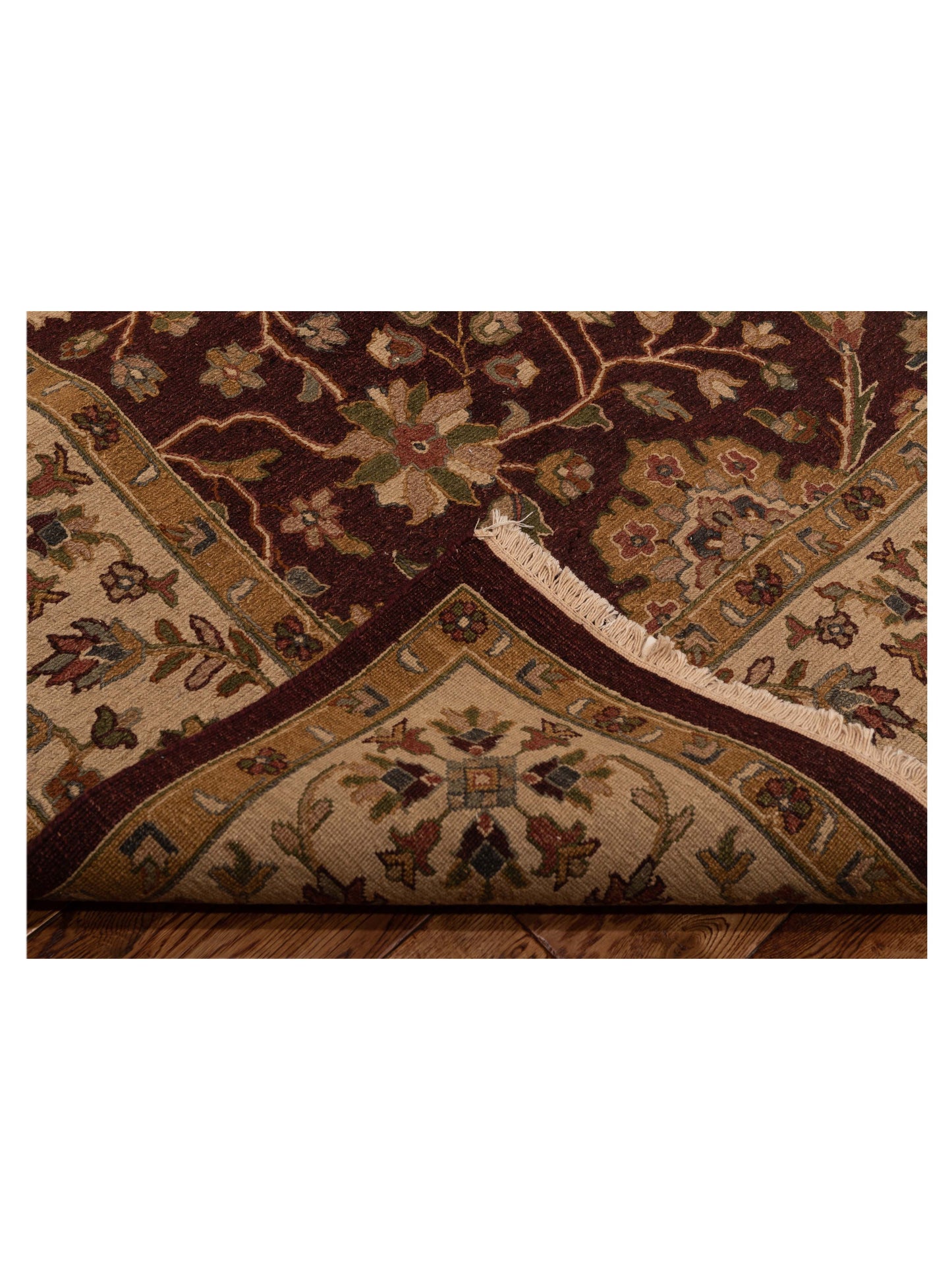 Soumak 85227 Burgundy Ivory 8.1x10 Hand Woven Rug