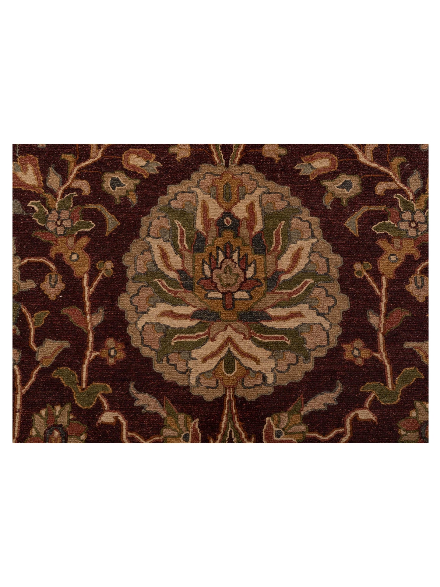 Soumak 85227 Burgundy Ivory 8.1x10 Hand Woven Rug