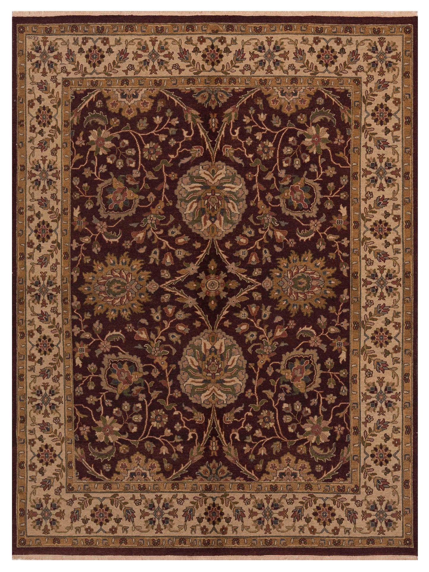 Rajpur Soumak Burgundy Ivory Traditional