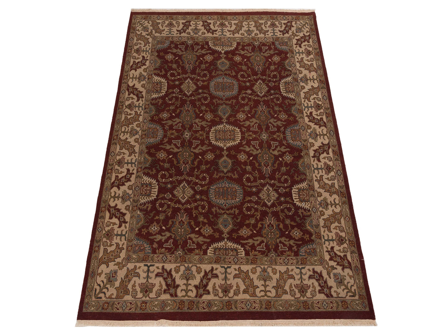 Soumak 85228 Burgundy Ivory 8.2x10.2 Hand Woven Rug