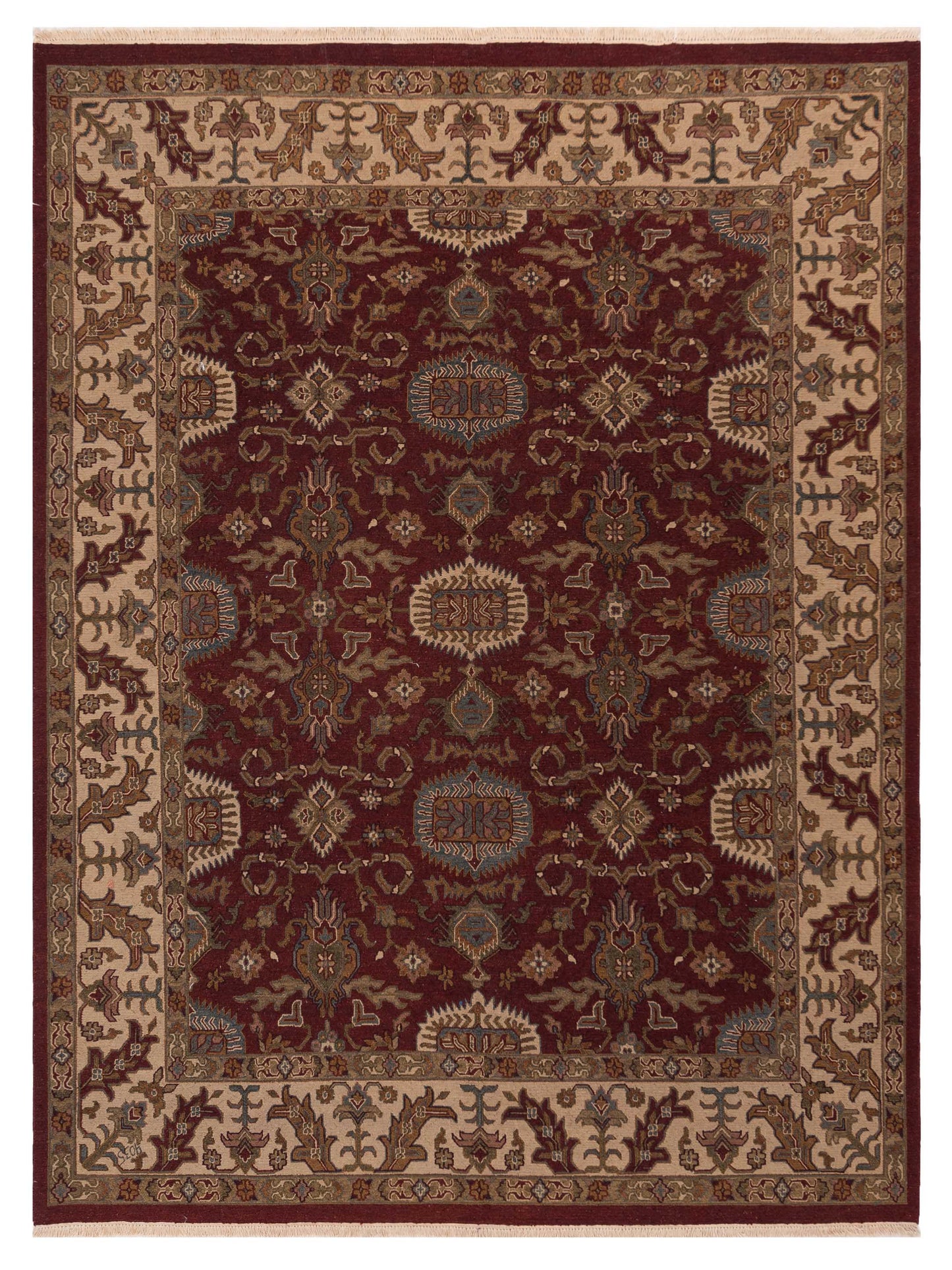 Rajpur Soumak Burgundy Ivory Traditional