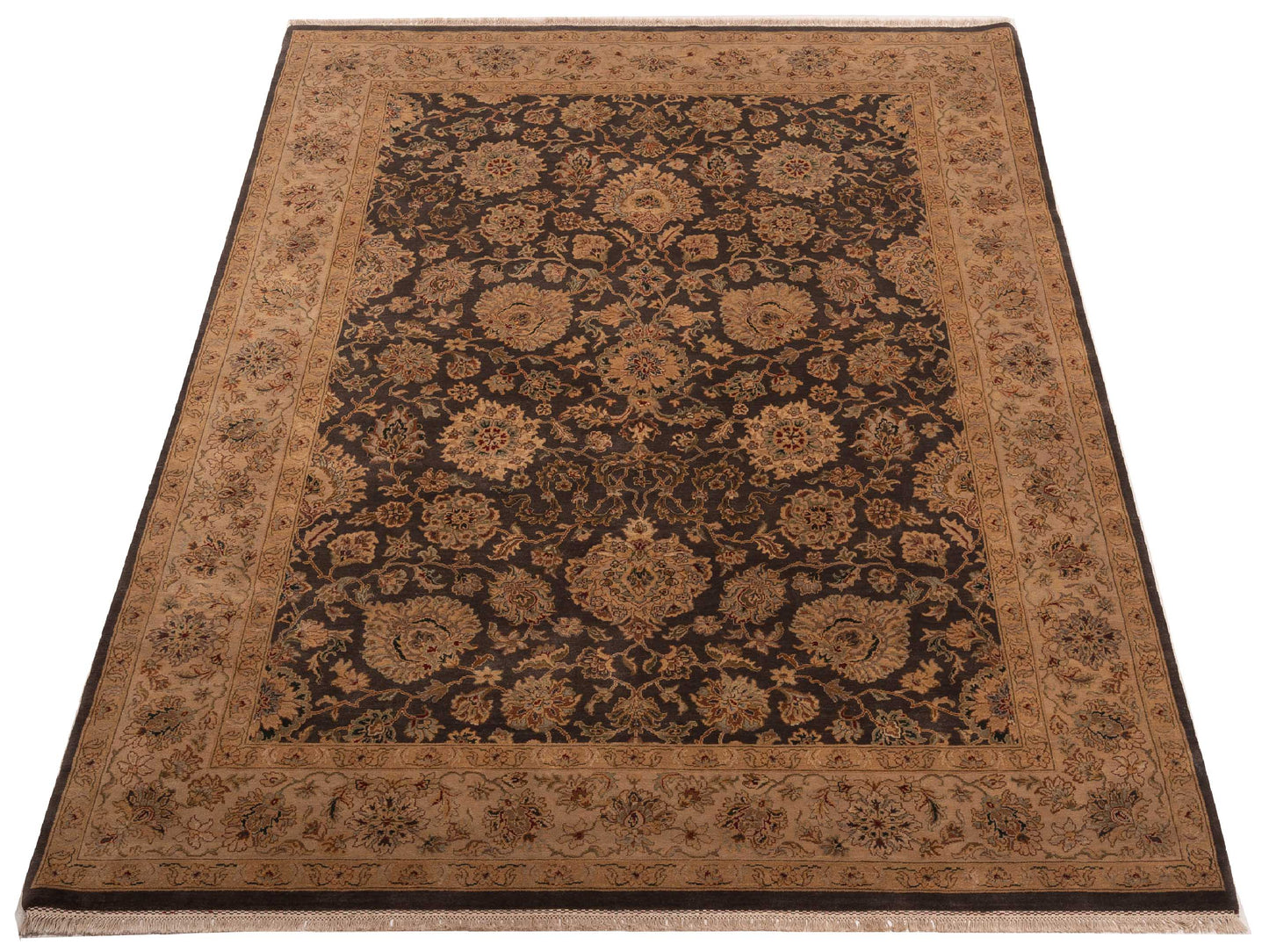 Crown 85799 Silver Beige 9.2x12.5 Hand Knotted Rug