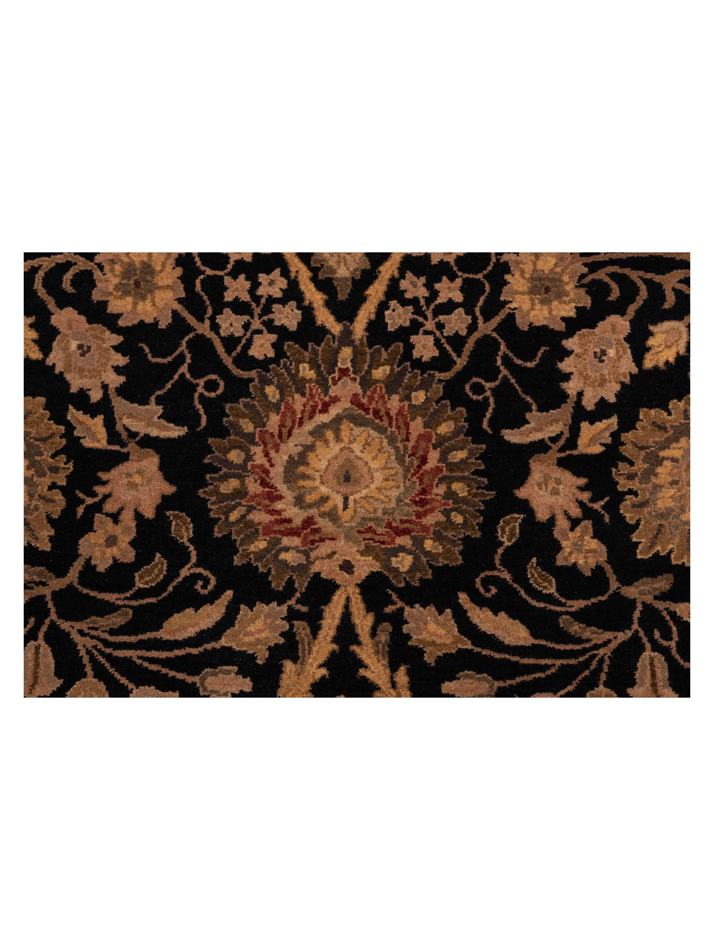 Crown 85808 Black Ivory 9.2x12.3 Hand Knotted Rug
