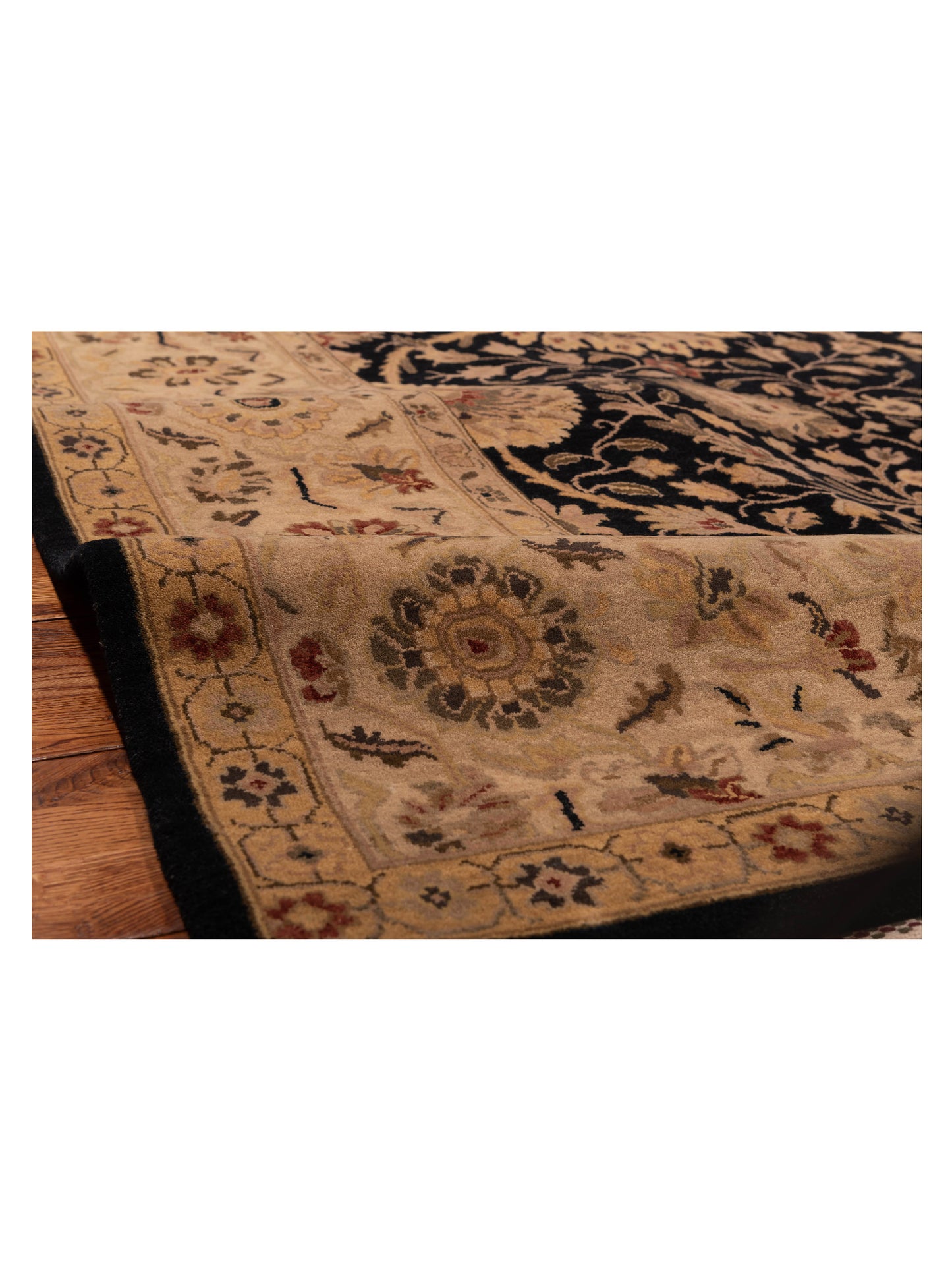 Crown 85808 Black Ivory 9.2x12.3 Hand Knotted Rug