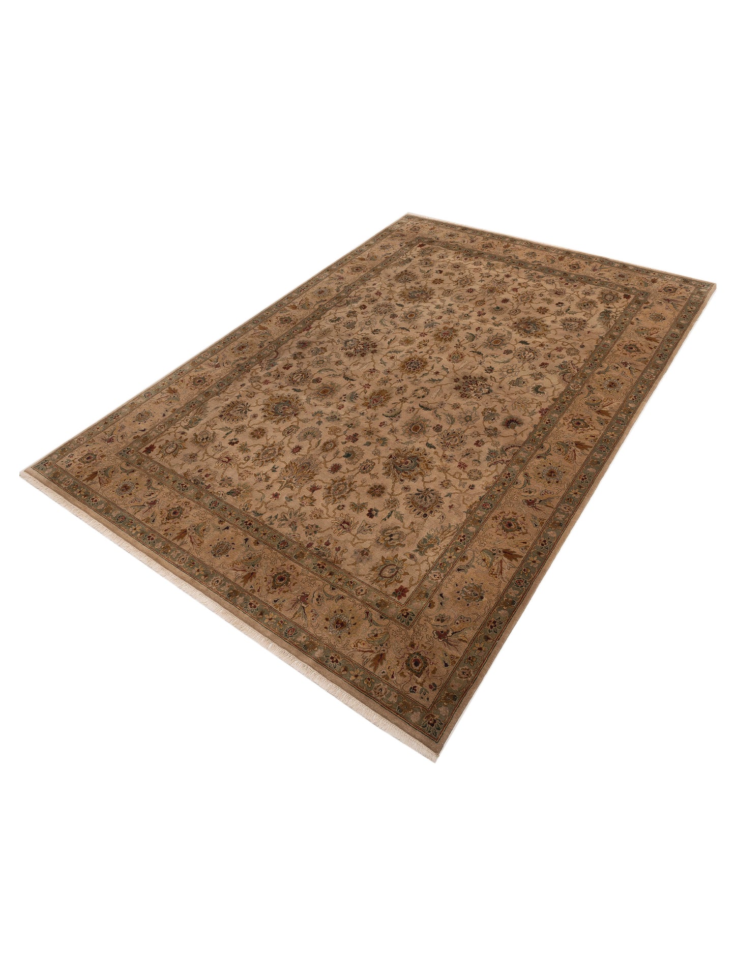 Crown 85811 Beige Beige 9.10x14.2 Hand Knotted Rug