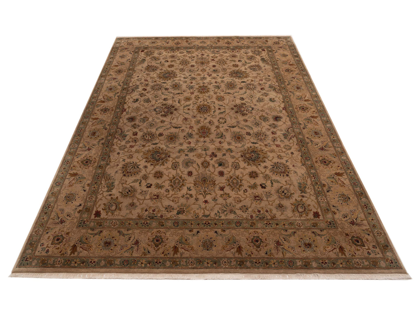 Crown 85811 Beige Beige 9.10x14.2 Hand Knotted Rug