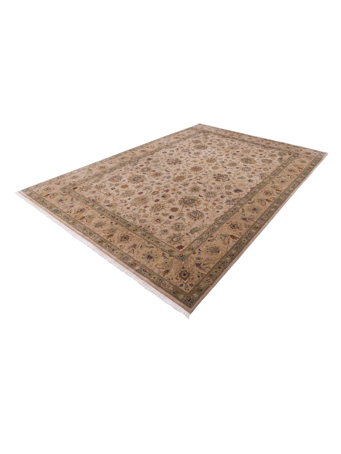 Crown 85811 Beige Beige 9.10x14.2 Hand Knotted Rug