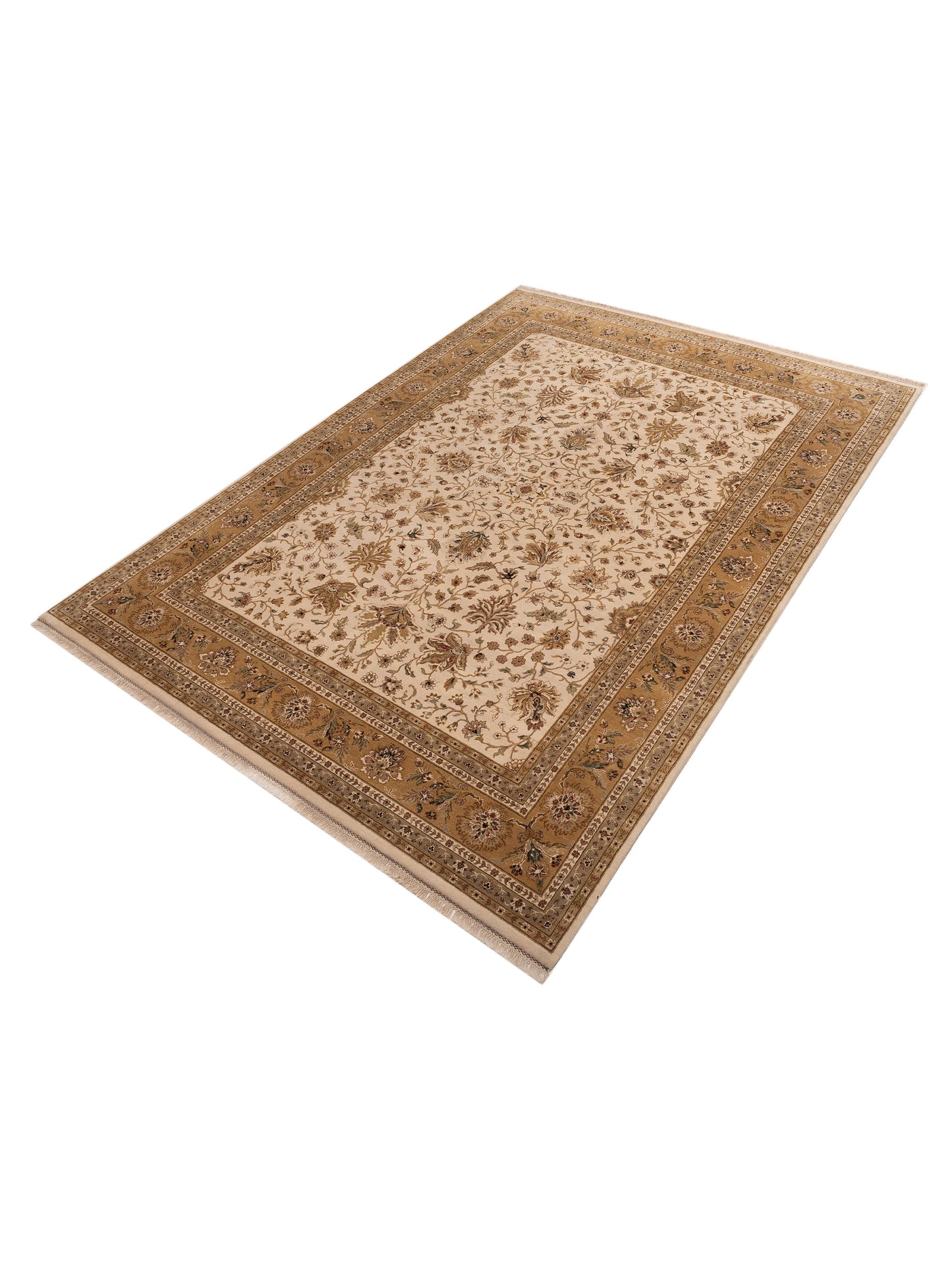Crown 85814 Ivory Gold 10.4x14 Hand Knotted Rug