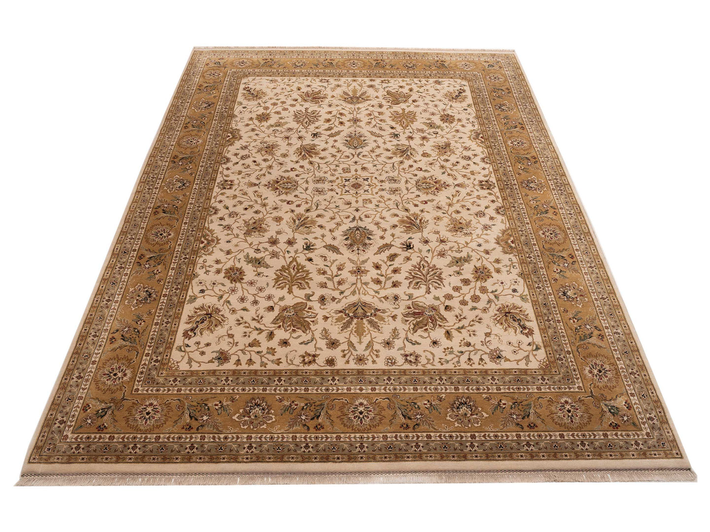 Crown 85814 Ivory Gold 10.4x14 Hand Knotted Rug