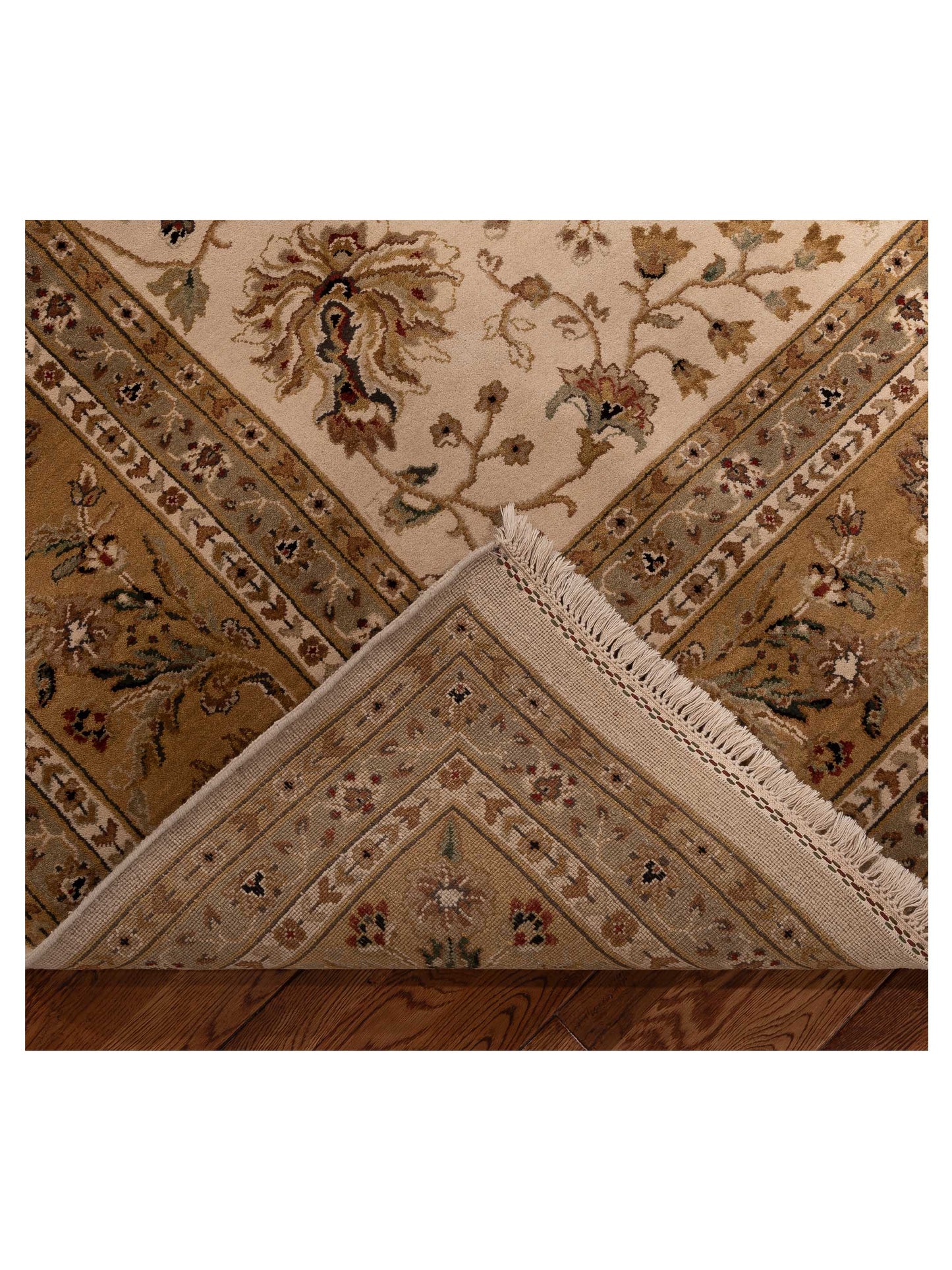 Crown 85814 Ivory Gold 10.4x14 Hand Knotted Rug