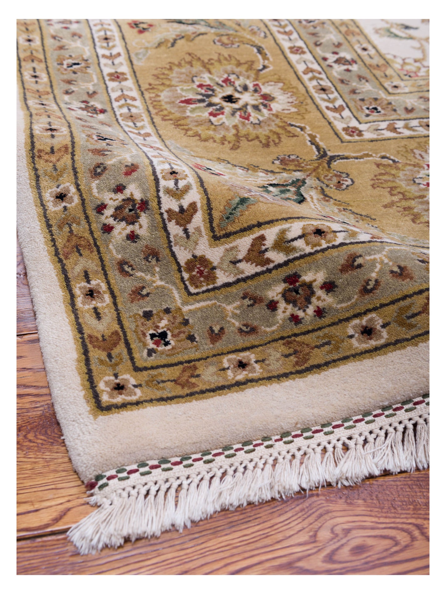 Crown 85814 Ivory Gold 10.4x14 Hand Knotted Rug