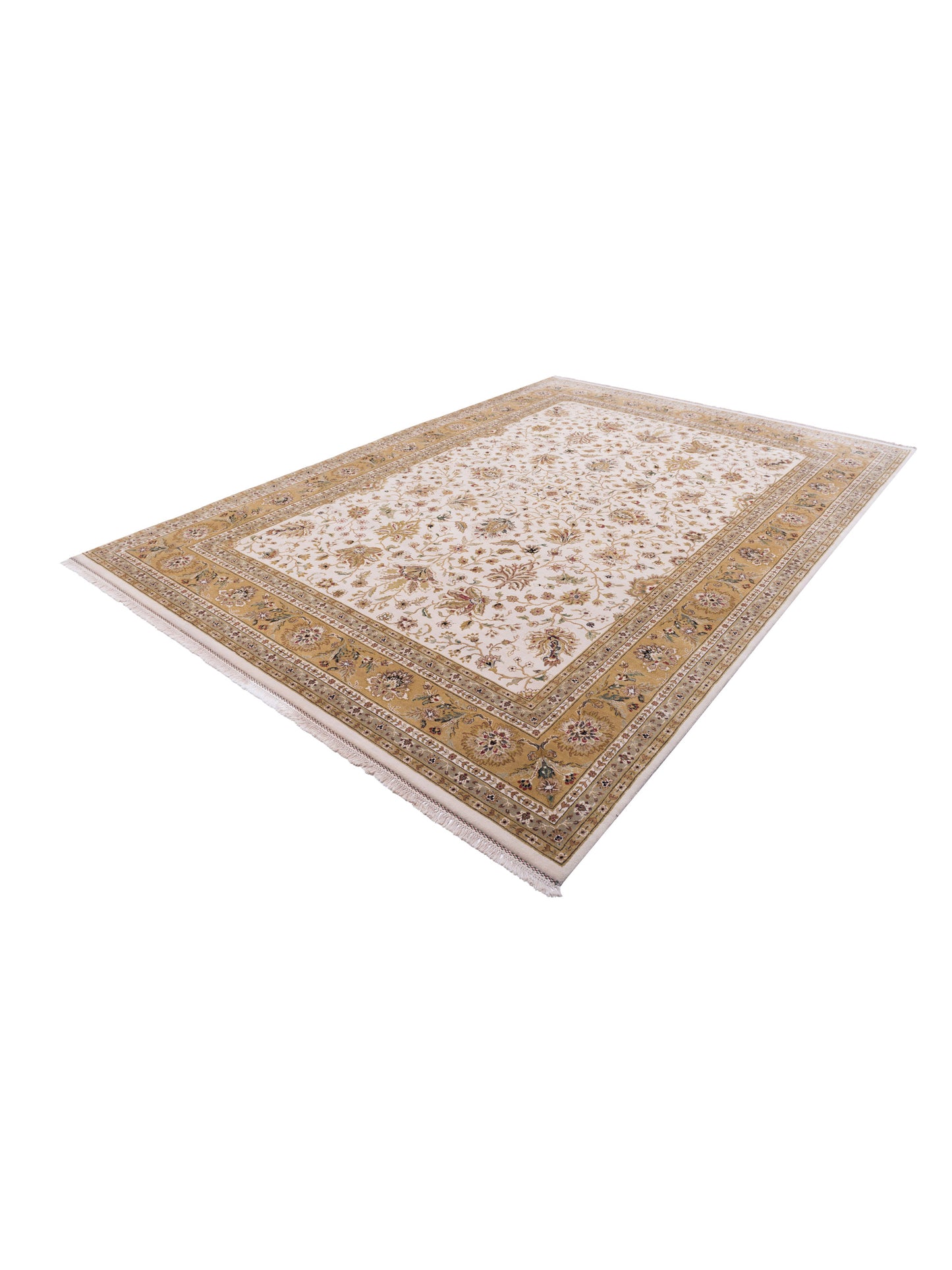 Crown 85814 Ivory Gold 10.4x14 Hand Knotted Rug