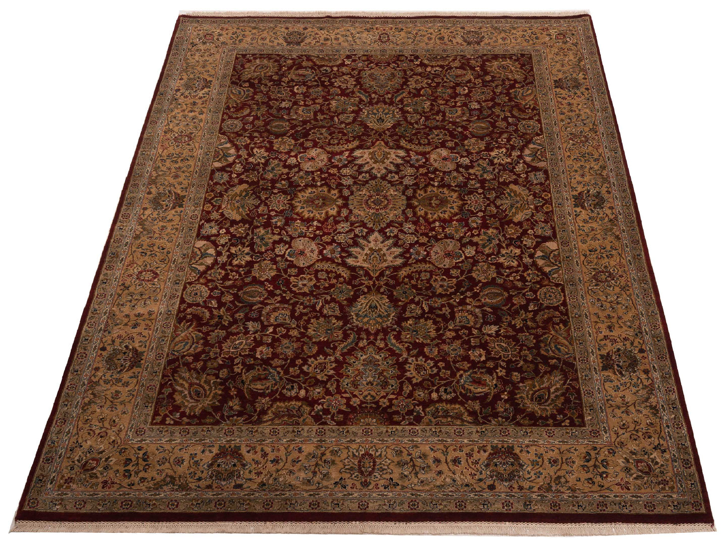 Crown 85819 Red Gold 9.3x12.4 Hand Knotted Rug