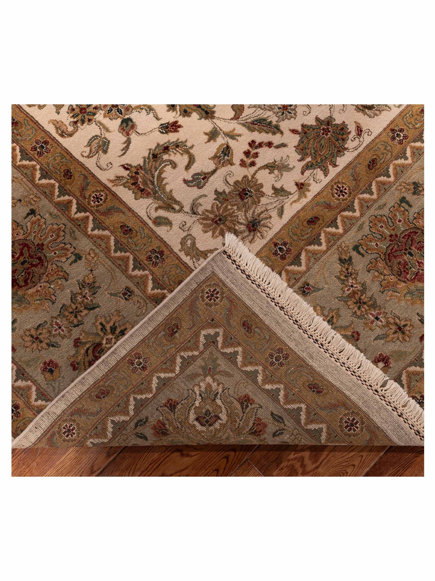 Crown 85820 Ivory Green 10.2x14 Hand Knotted Rug