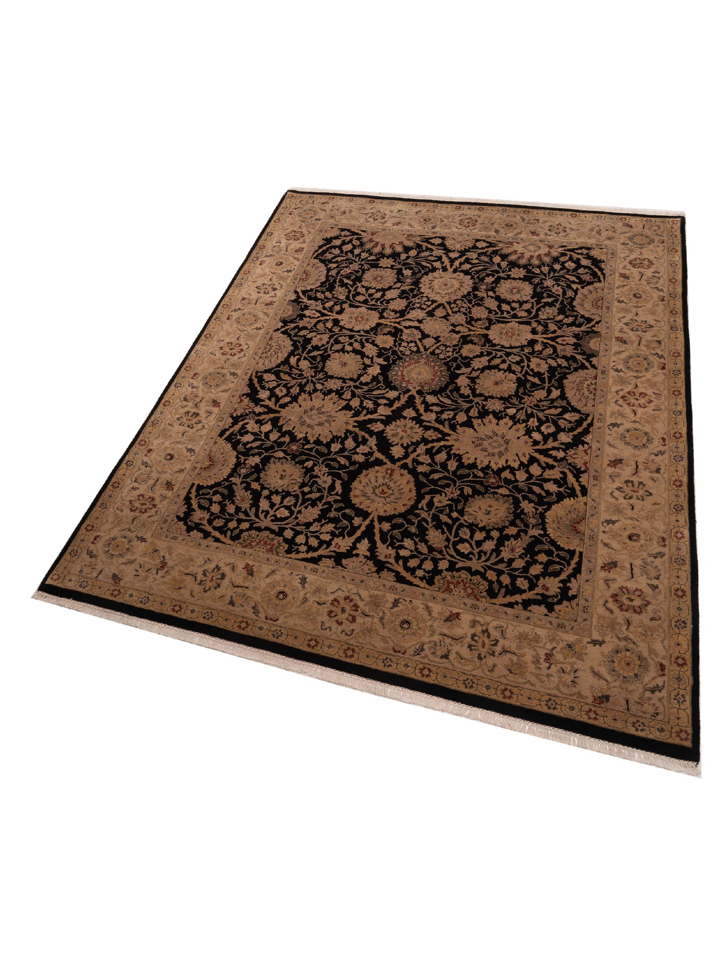 Crown 85822 Black Beige 9.3x12.2 Hand Knotted Rug