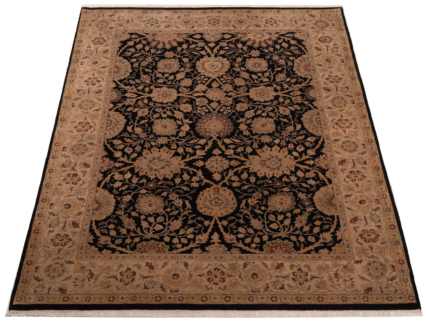 Crown 85822 Black Beige 9.3x12.2 Hand Knotted Rug