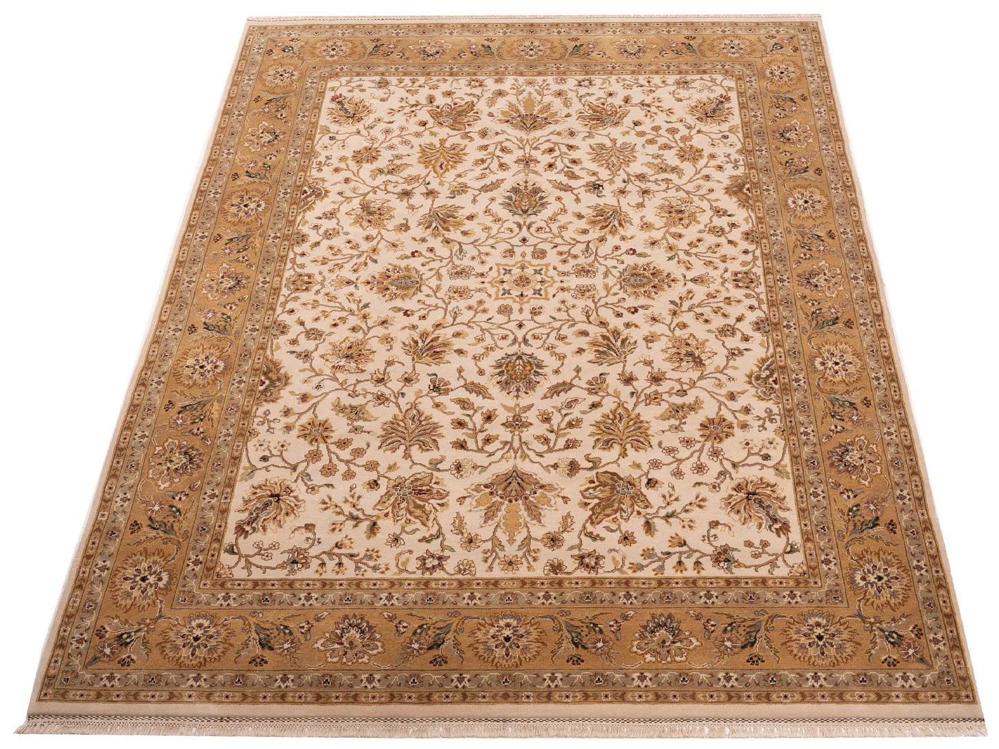 Crown 85825 Ivory Gold 9.2x12 Hand Knotted Rug